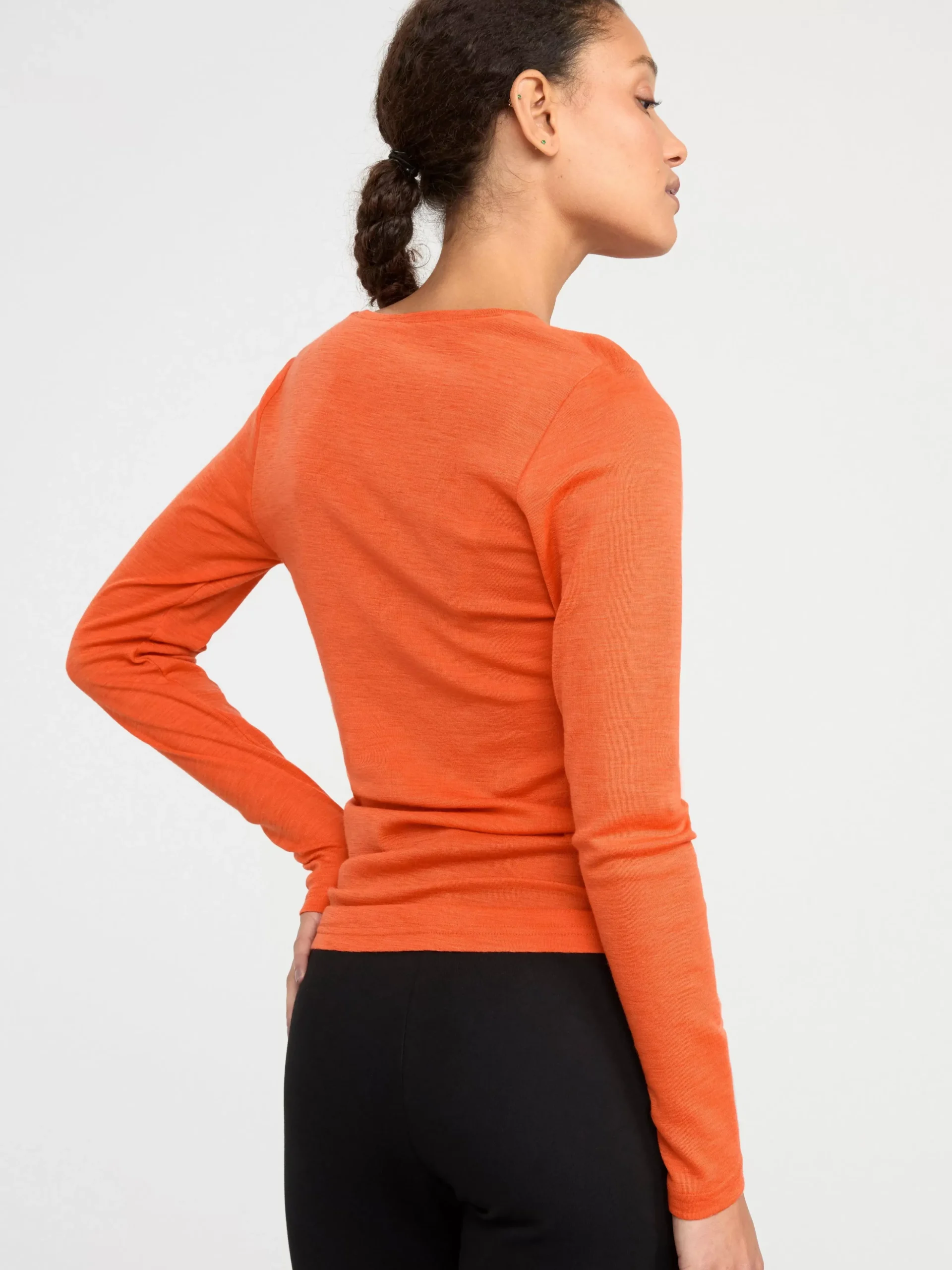 Toppar & T-Shirts>Lindex Langarmad Topp I Merinoull Orange