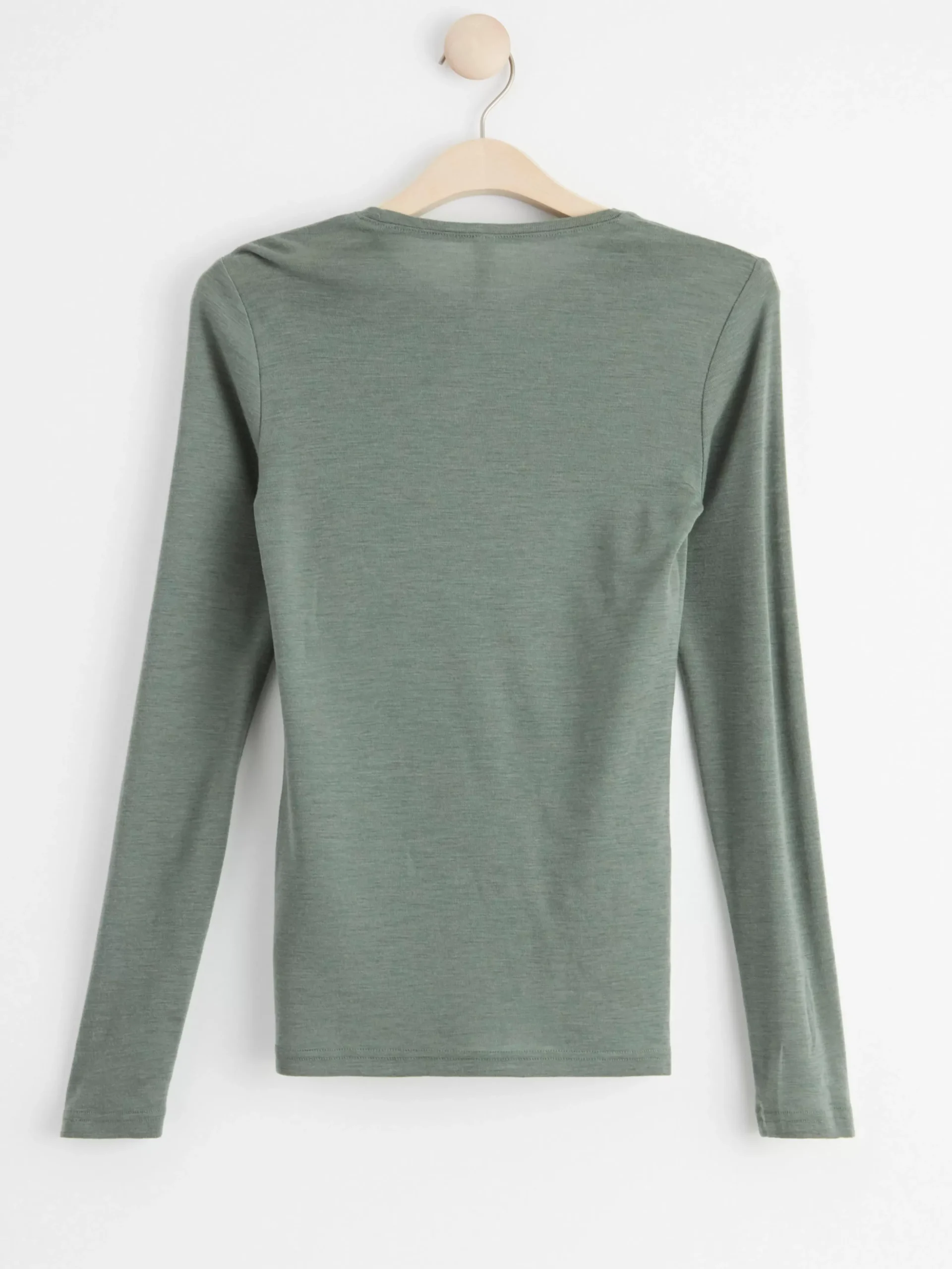 Toppar & T-Shirts>Lindex Langarmad Topp I Merinoull Dark Green