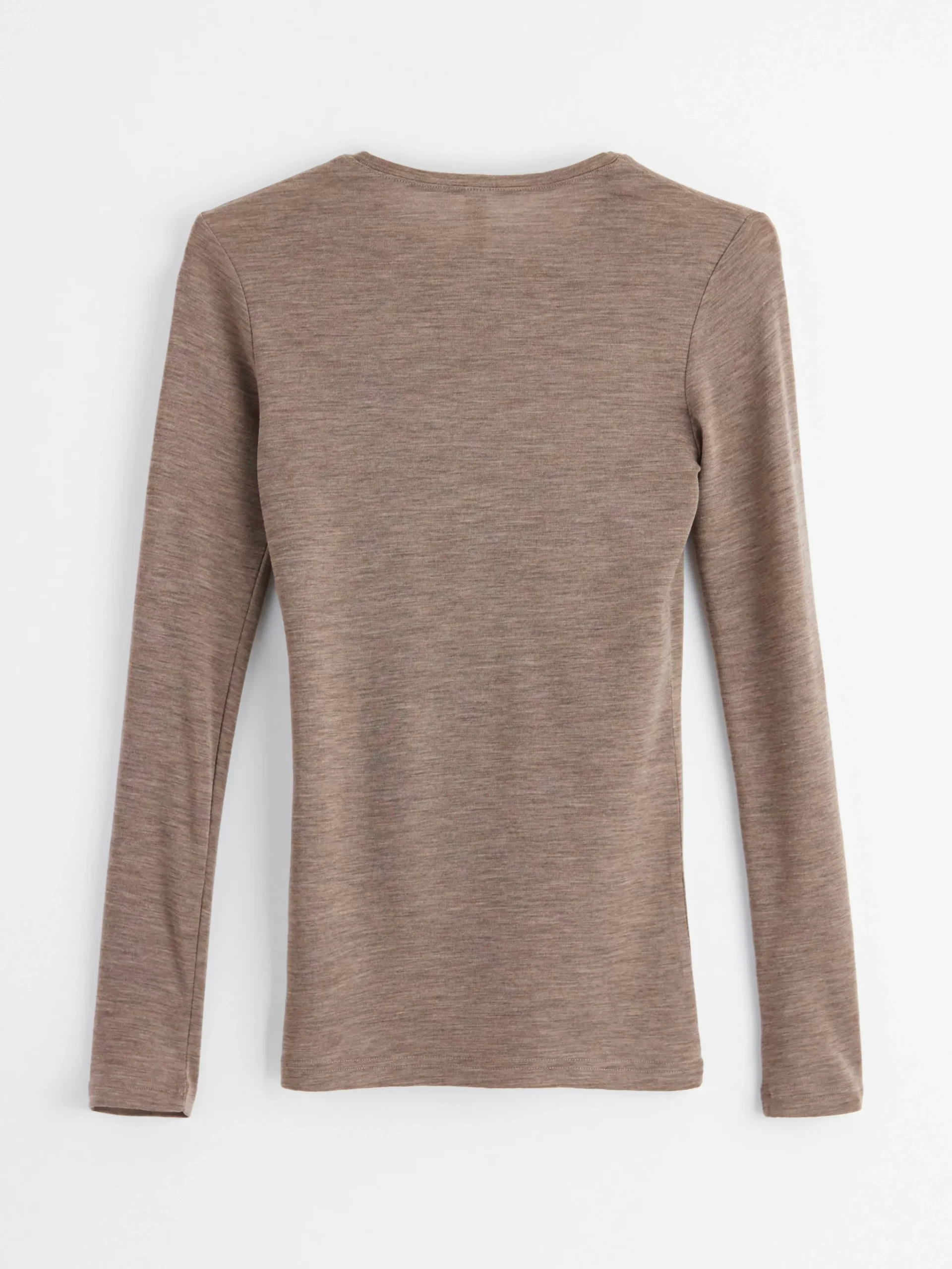 Toppar & T-Shirts>Lindex Langarmad Topp I Merinoull Brown Melange