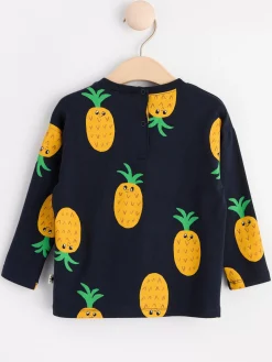Toppar & T-Shirts>Lindex Langarmad Topp Med Ananaser Dark Navy