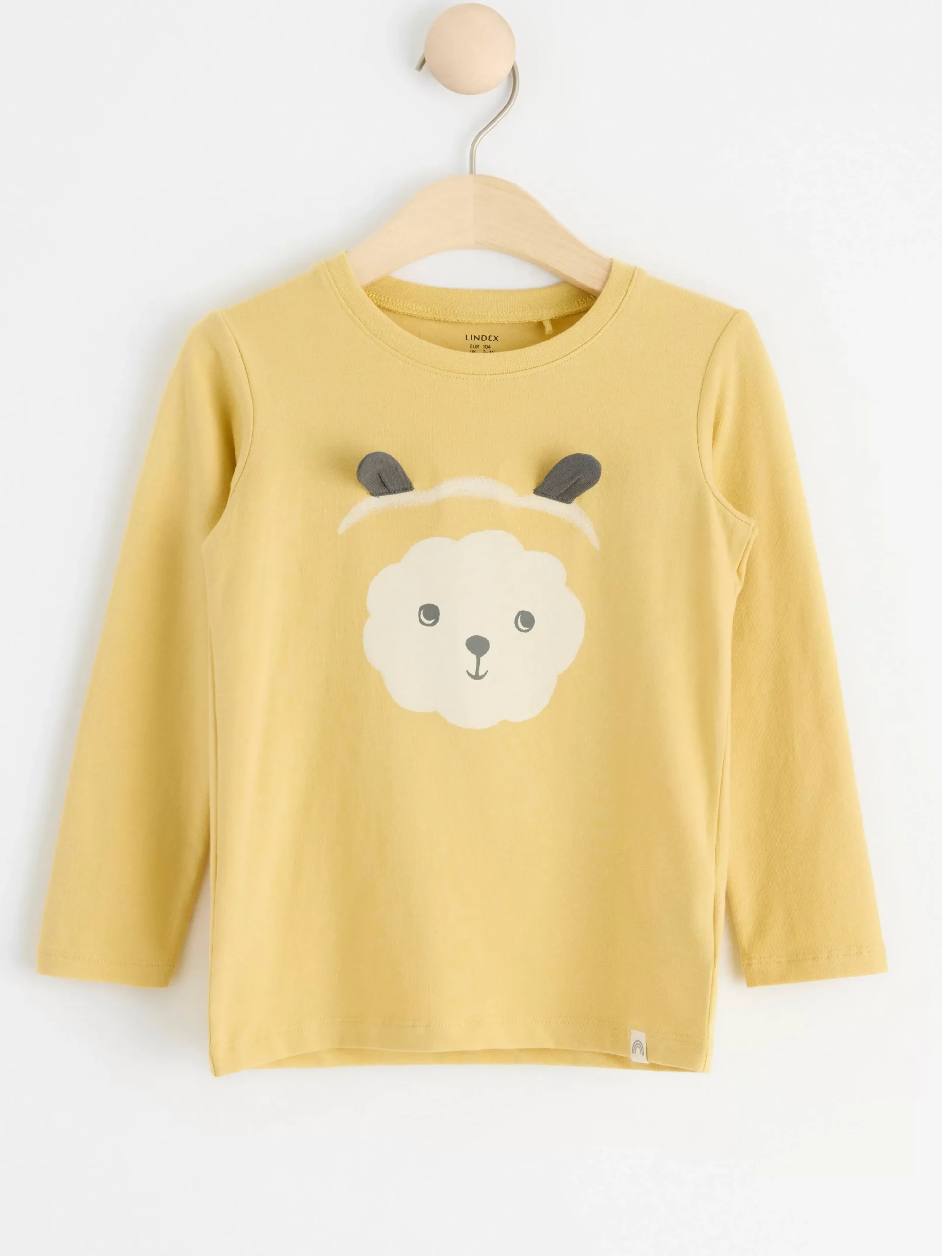 Toppar & T-Shirts>Lindex Langarmad Topp Med Djuransikte Light Dusty Yellow