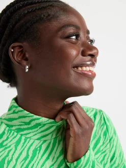 Toppar & T-Shirts>Lindex Langarmad Topp Med Halvpolokrage Green