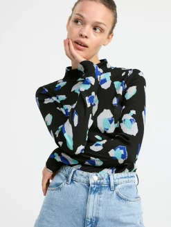 Toppar & T-Shirts>Lindex Langarmad Topp Med Halvpolo Black