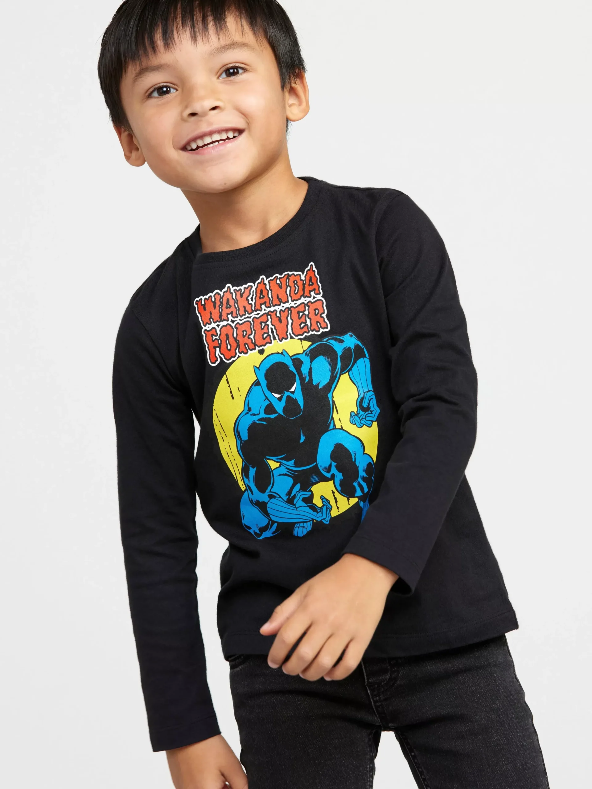 Toppar & T-Shirts>Lindex Langarmad Topp Med Panther Black