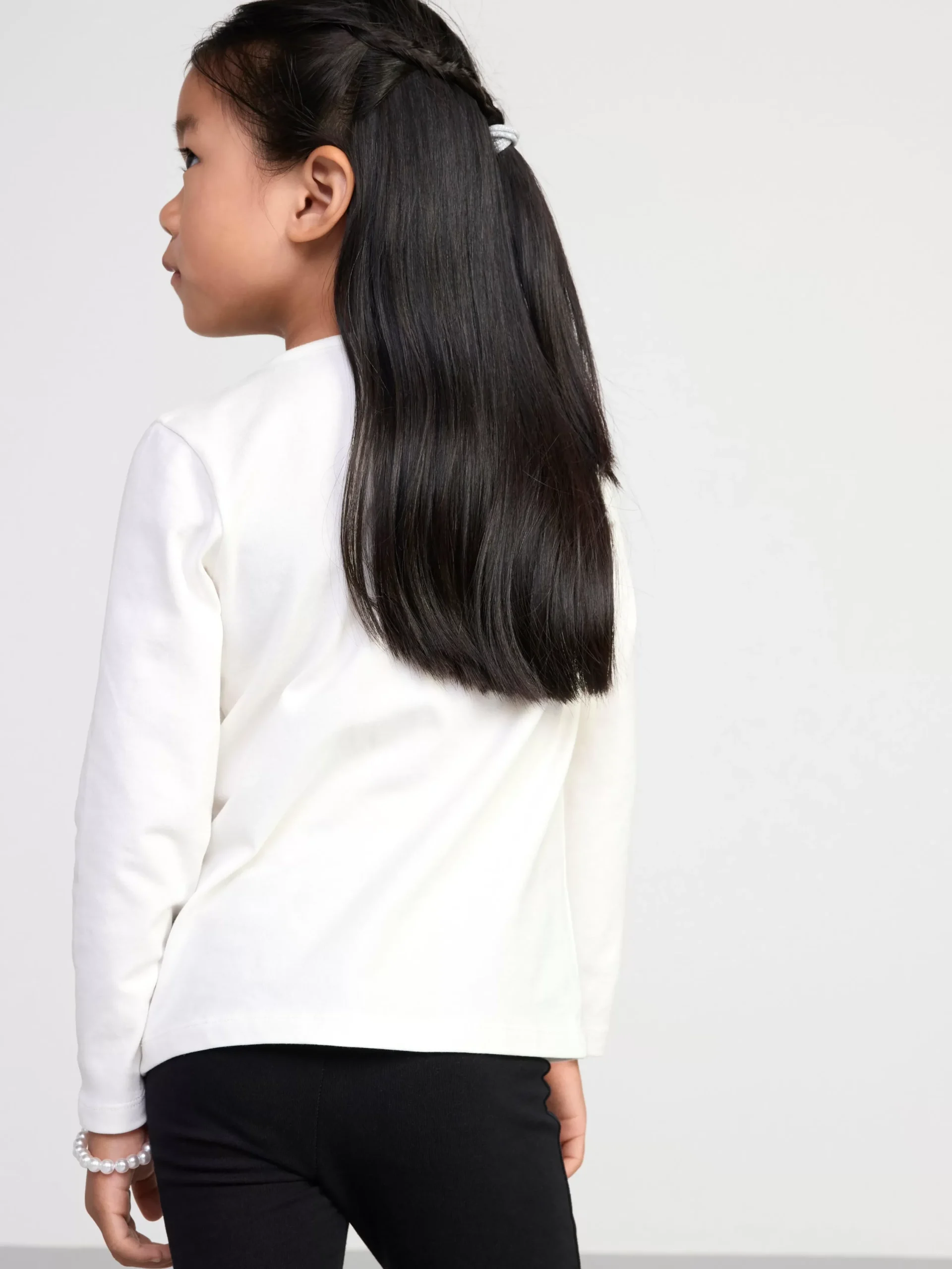 Toppar & T-Shirts>Lindex Langarmad Topp Med Vandbara Paljetter Light Dusty White