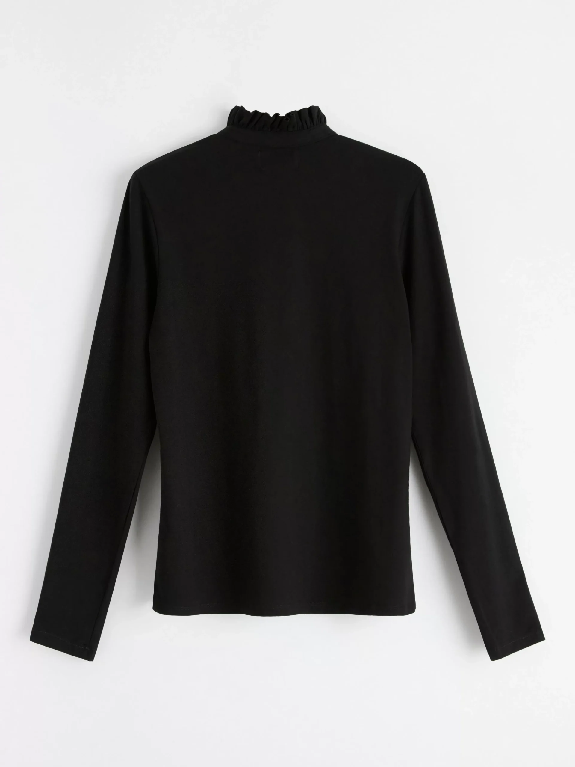 Toppar & T-Shirts>Lindex Langarmad Topp Med Volangkrage Black