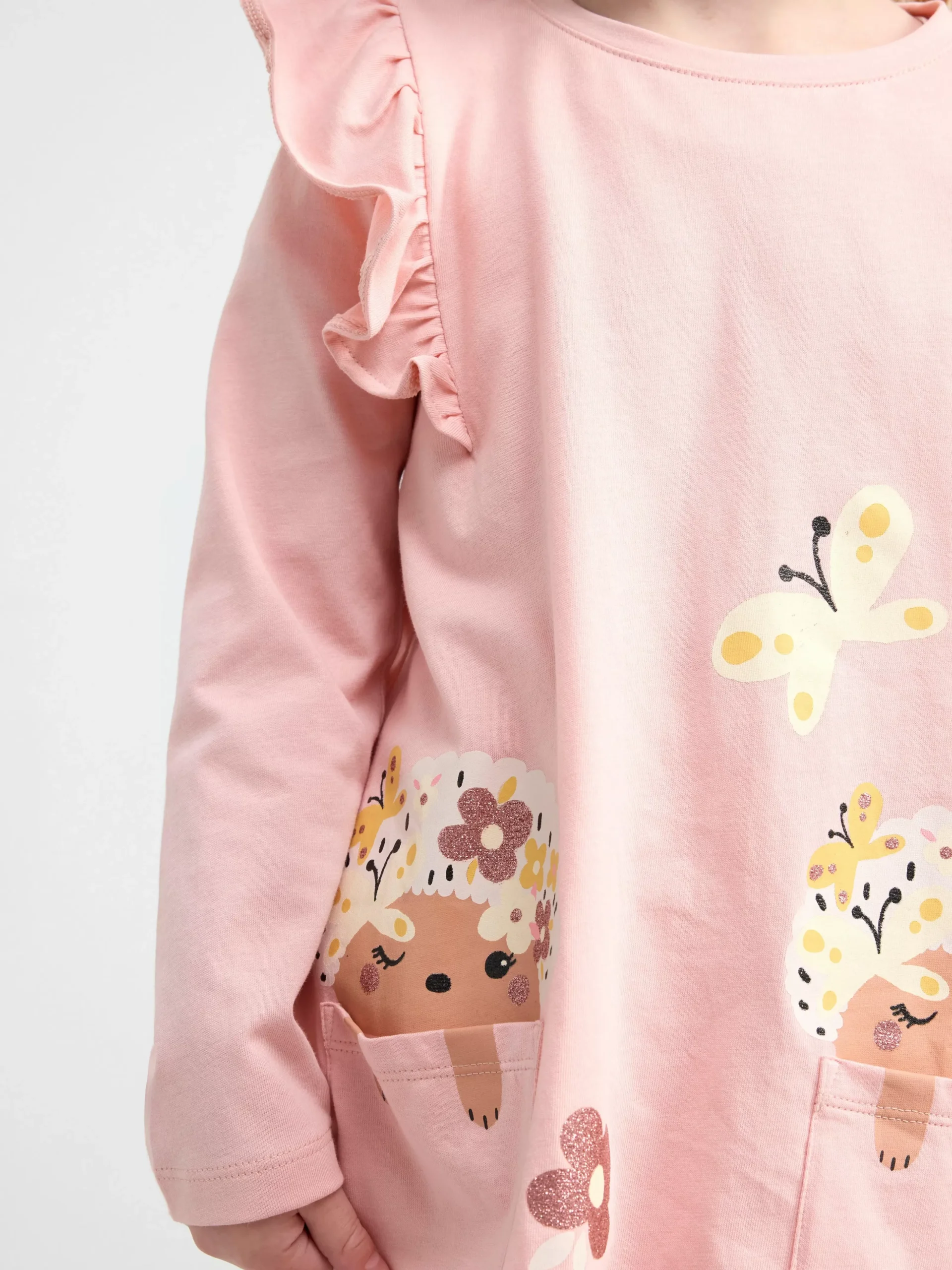 Klänningar>Lindex Langarmad Tunika Med Igelkottar Light Pink