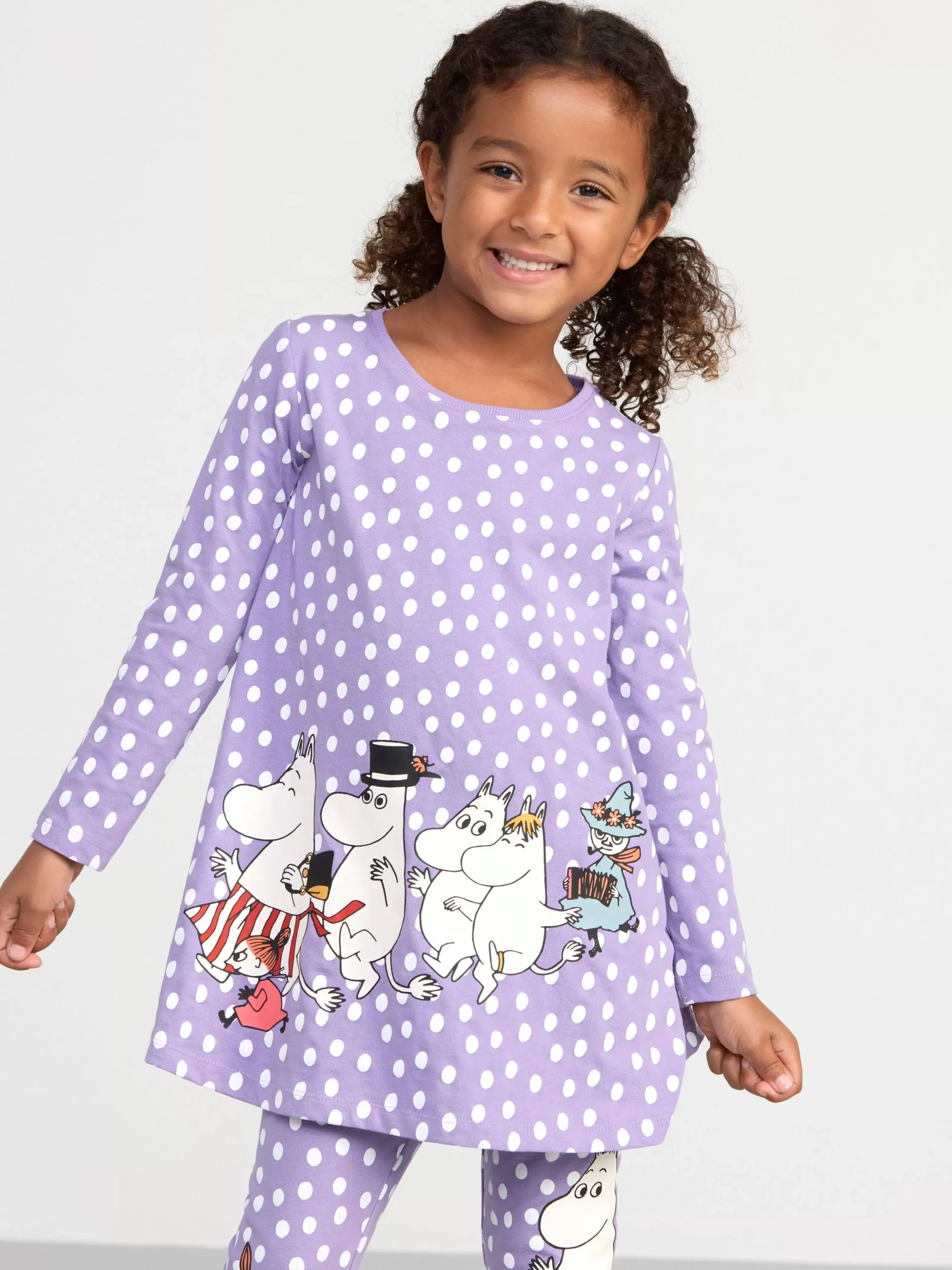 Toppar & T-Shirts>Lindex Langarmad Tunika Med Mumin Light Dusty Lilac