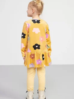 Klänningar>Lindex Langarmad Velourtunika Med Monster Light Dusty Yellow