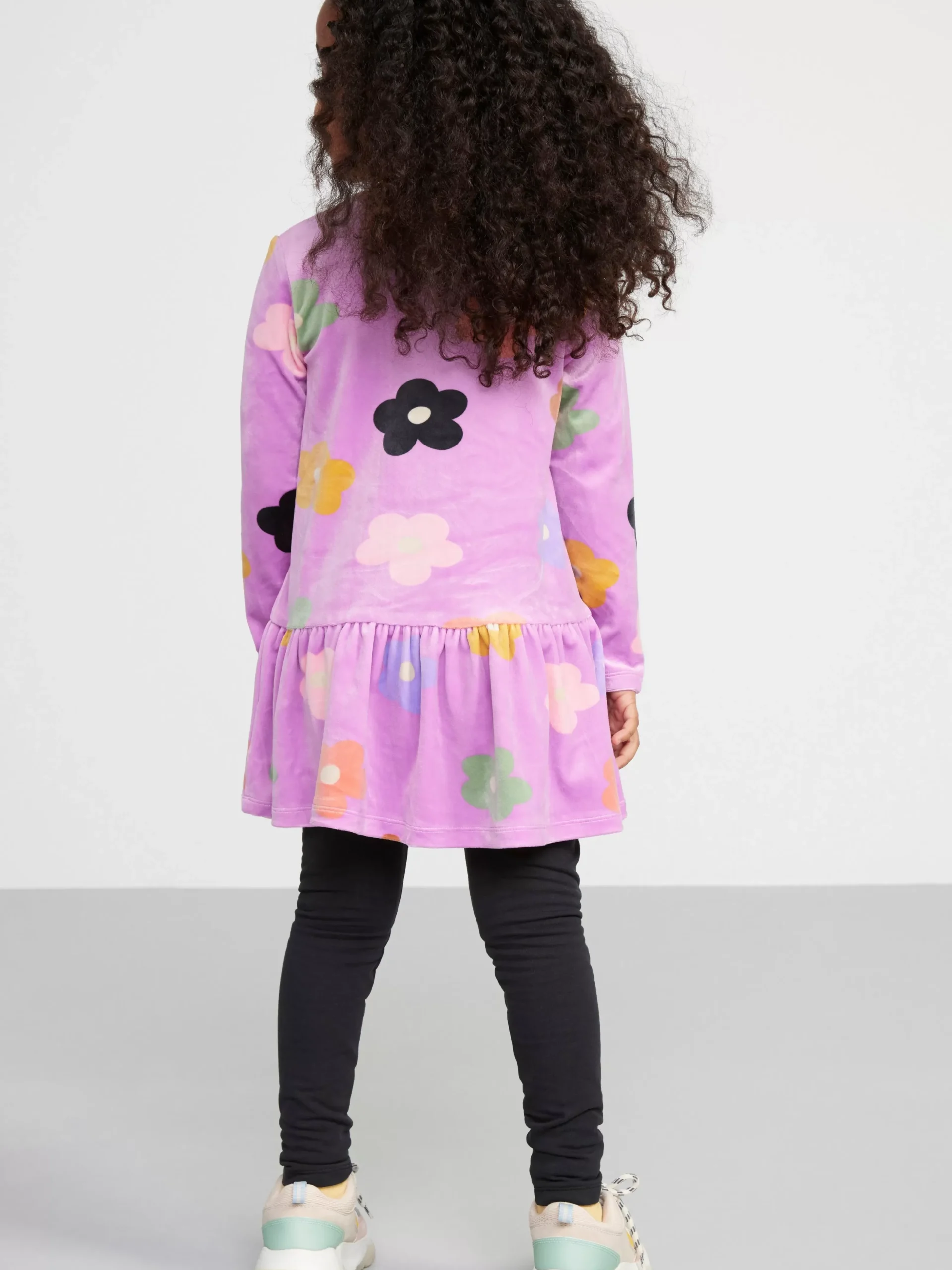 Klänningar>Lindex Langarmad Velourtunika Med Monster Light Lilac