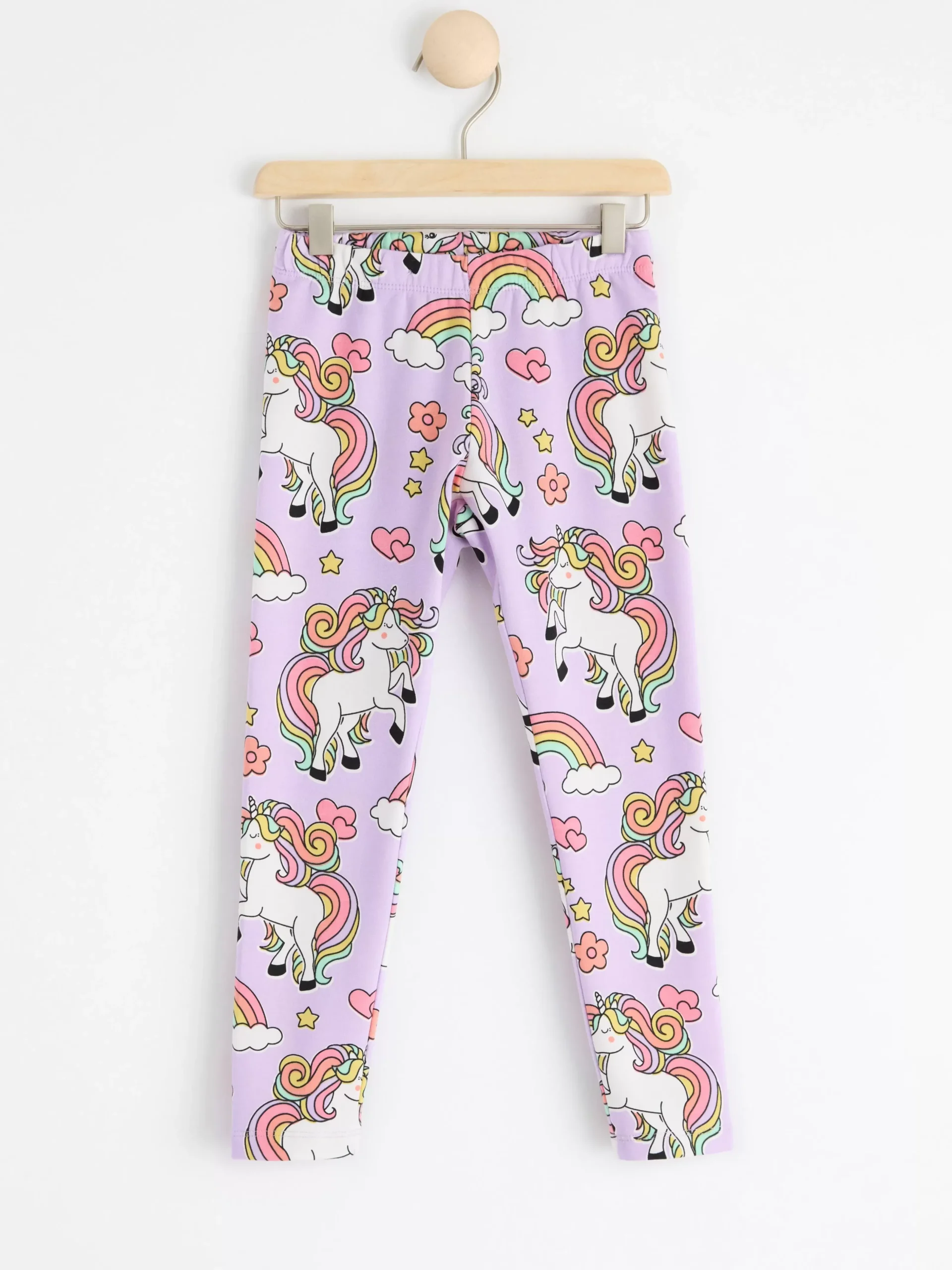 Byxor & Leggings>Lindex Leggings Med Borstad Insida Och Enhorningar Light Lilac