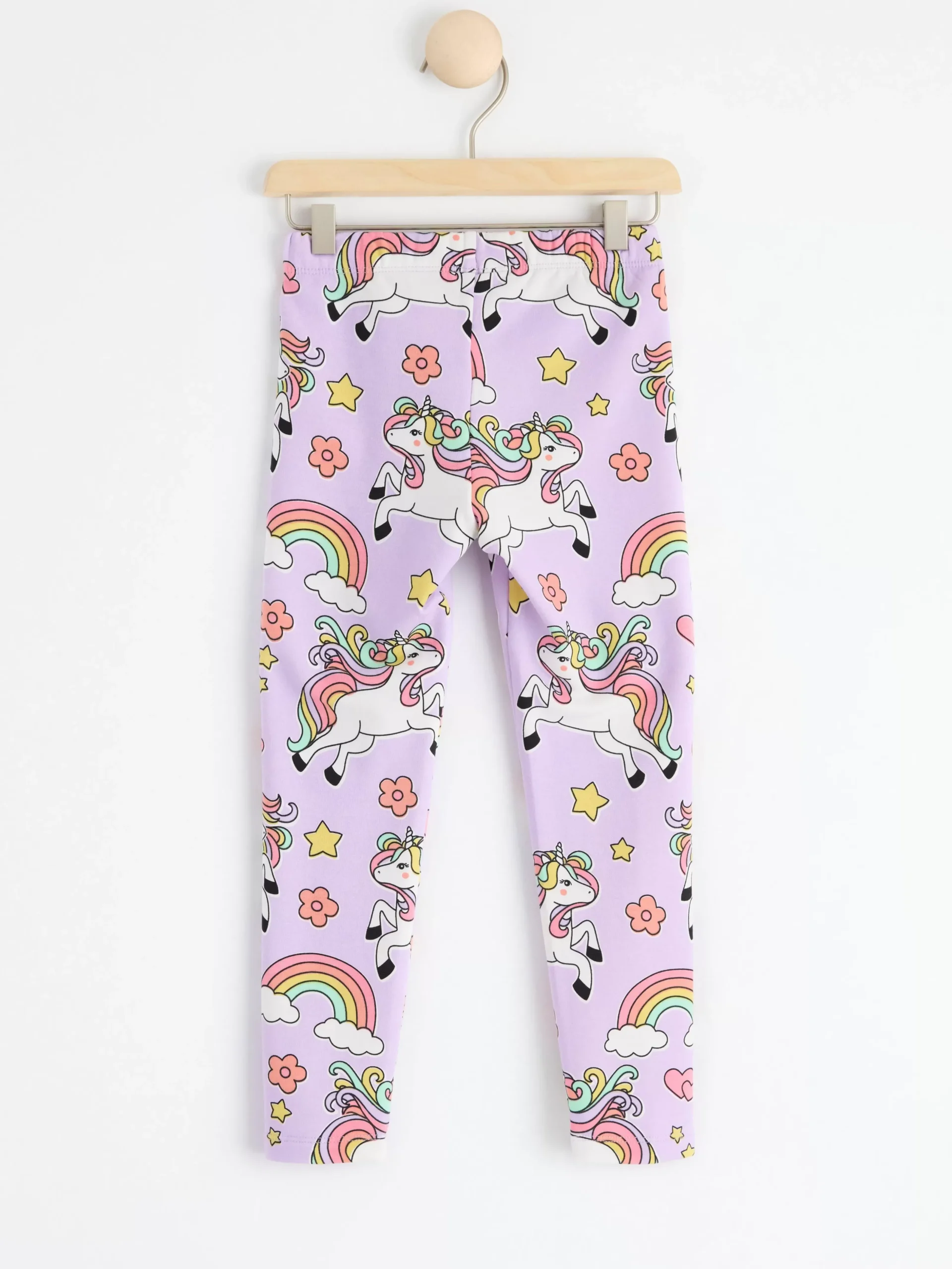 Byxor & Leggings>Lindex Leggings Med Borstad Insida Och Enhorningar Light Lilac