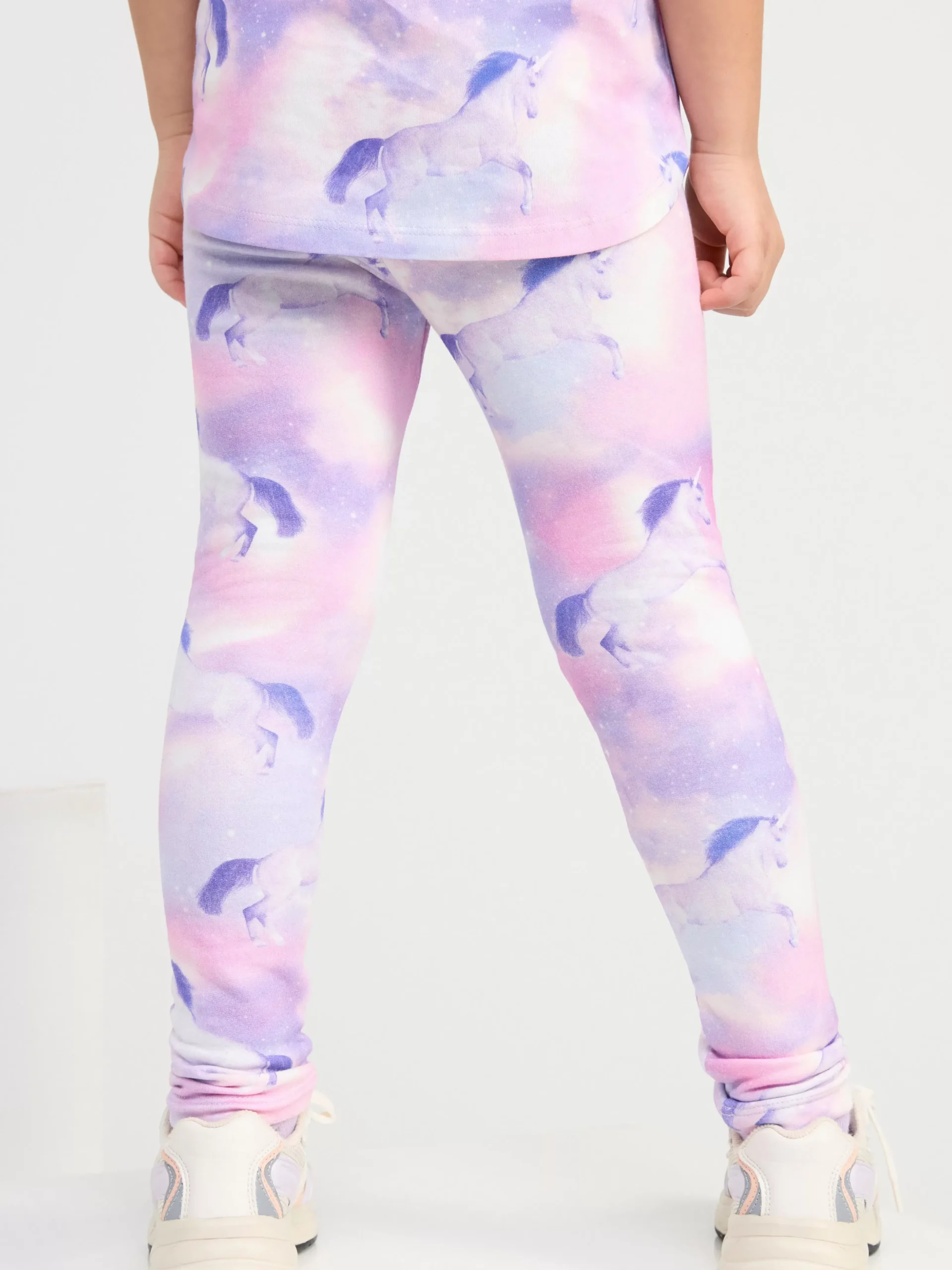 Byxor & Leggings>Lindex Leggings Med Borstad Insida Och Enhorningar Light Dusty White