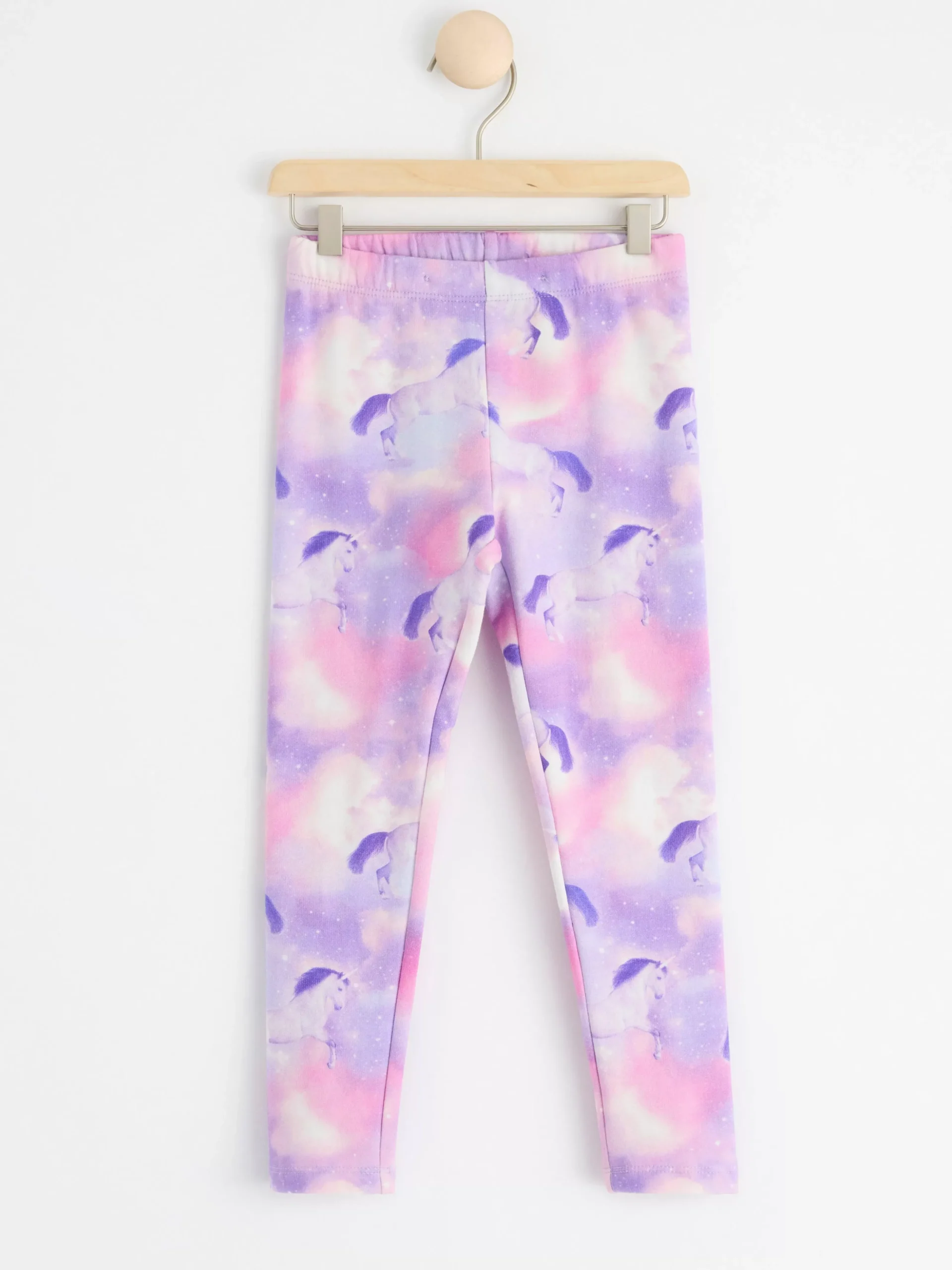 Byxor & Leggings>Lindex Leggings Med Borstad Insida Och Enhorningar Light Dusty White