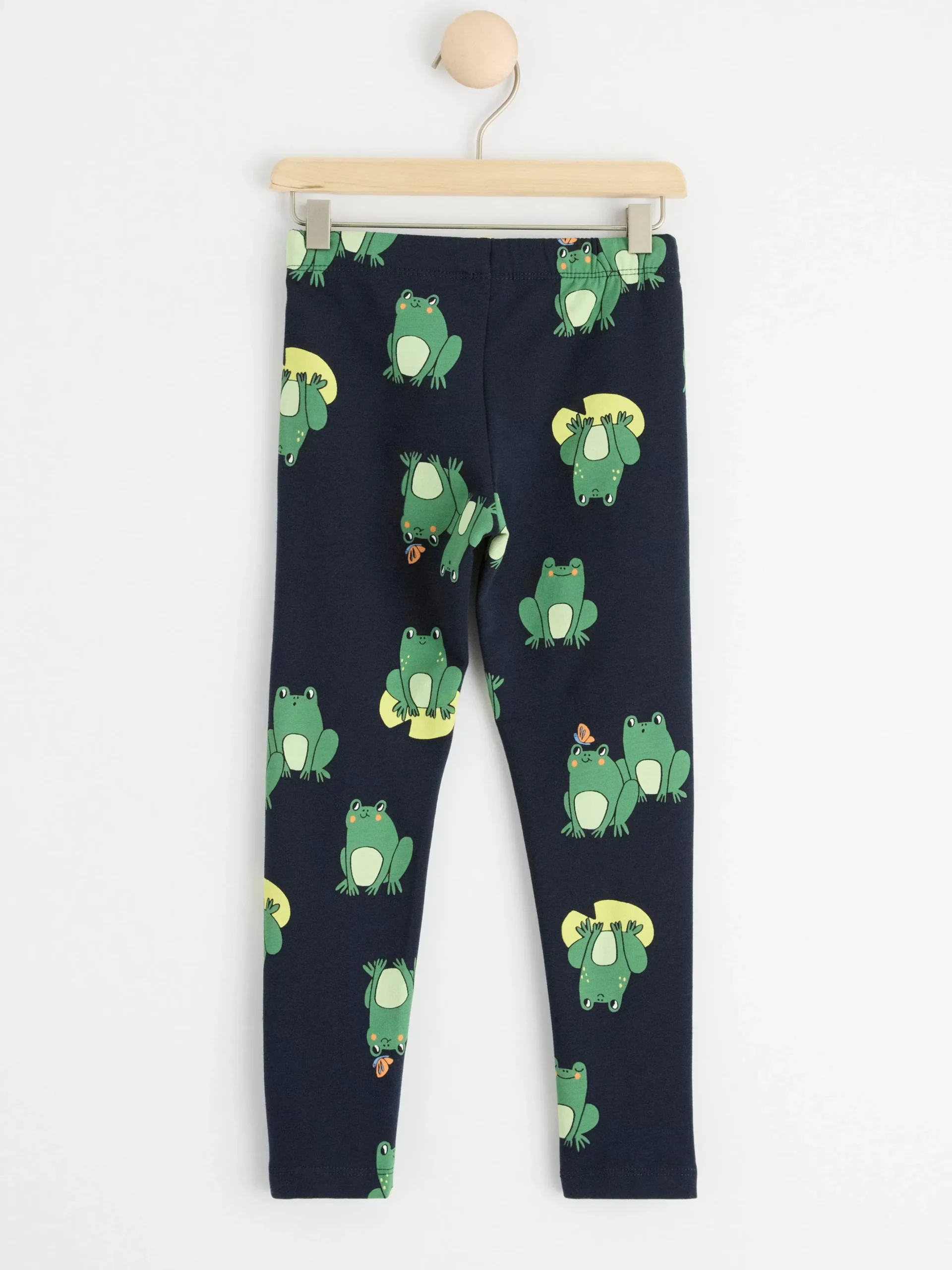 Byxor & Leggings>Lindex Leggings Med Borstad Insida Och Grodor Dark Navy