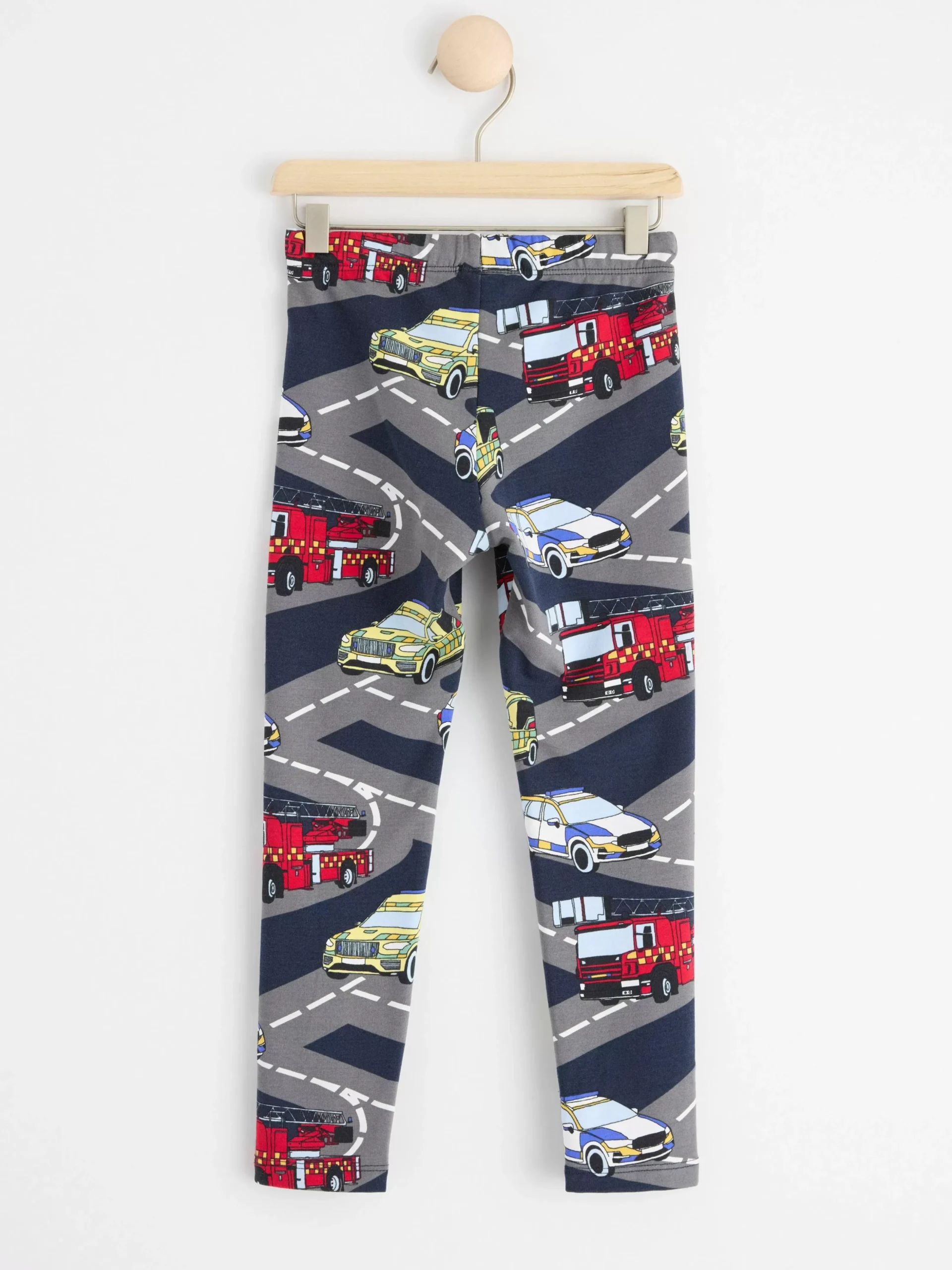 Byxor & Leggings>Lindex Leggings Med Borstad Insida Och Bilar Dark Navy