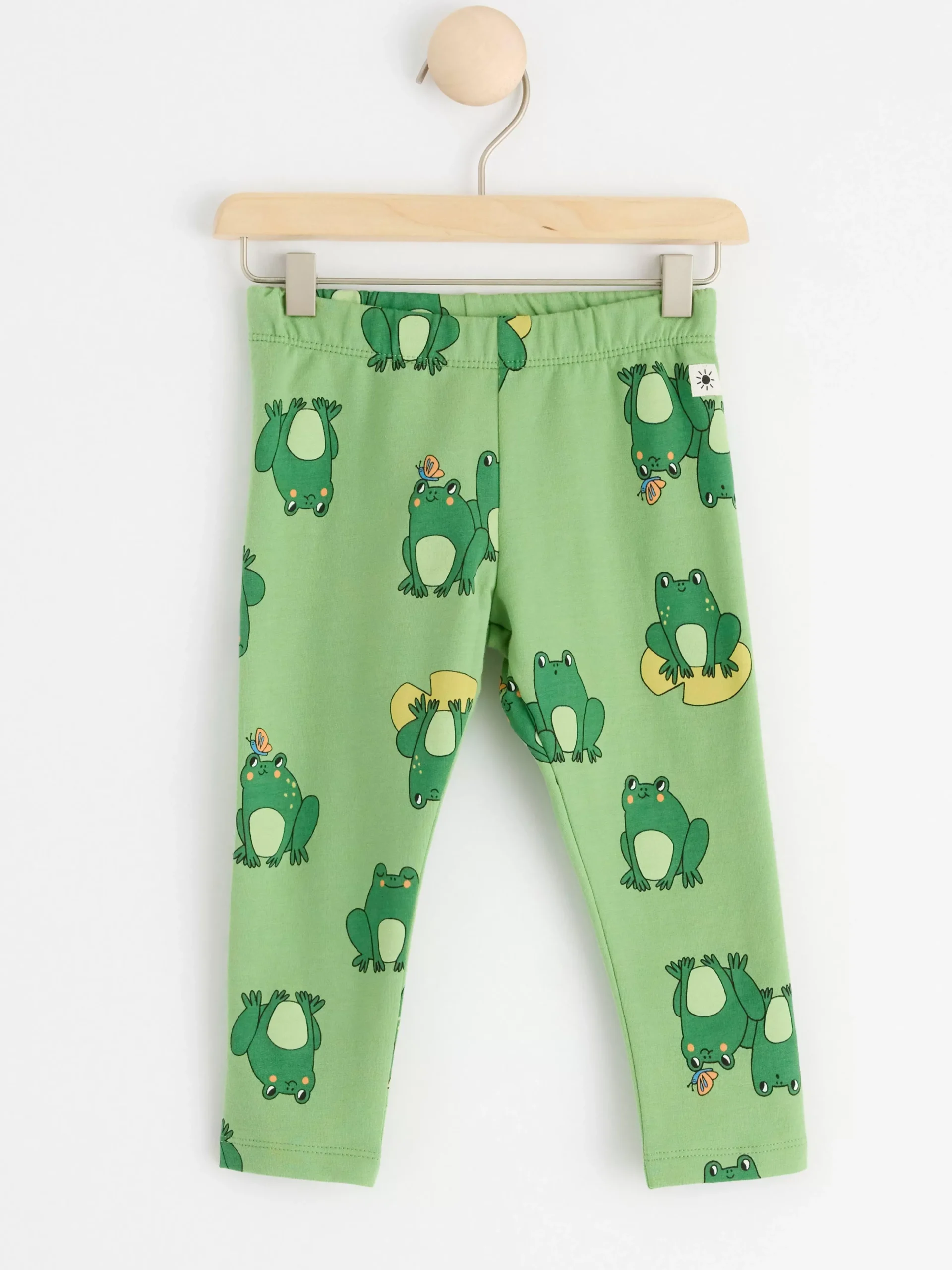 Byxor & Leggings>Lindex Leggings Med Borstad Insida Och Grodor Green