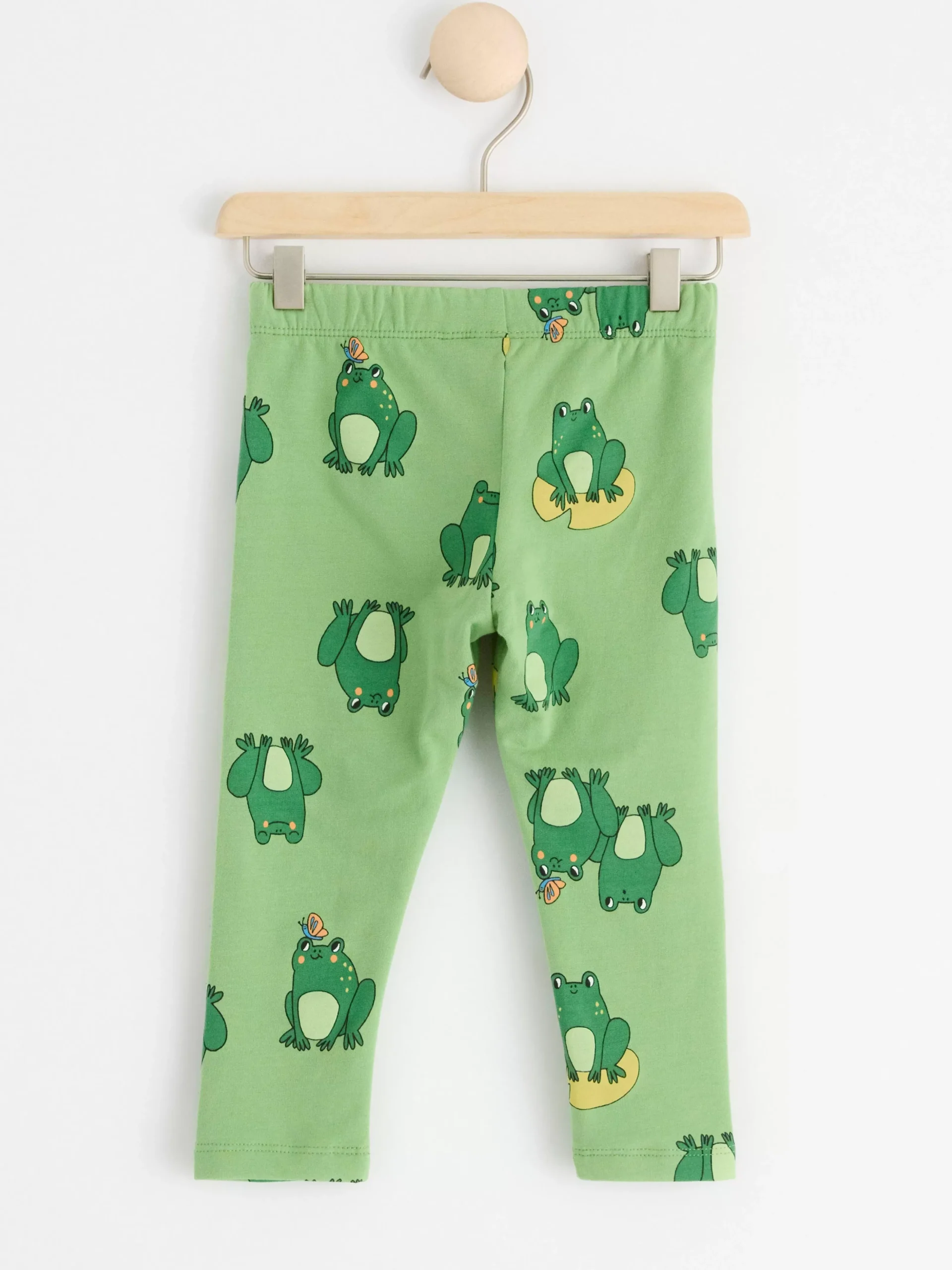 Byxor & Leggings>Lindex Leggings Med Borstad Insida Och Grodor Green