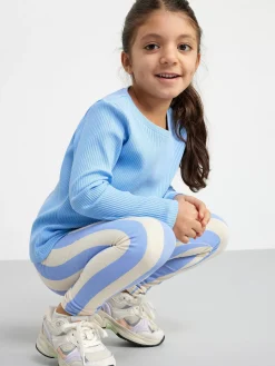 Byxor & Leggings>Lindex Leggings Med Borstad Insida Light Blue