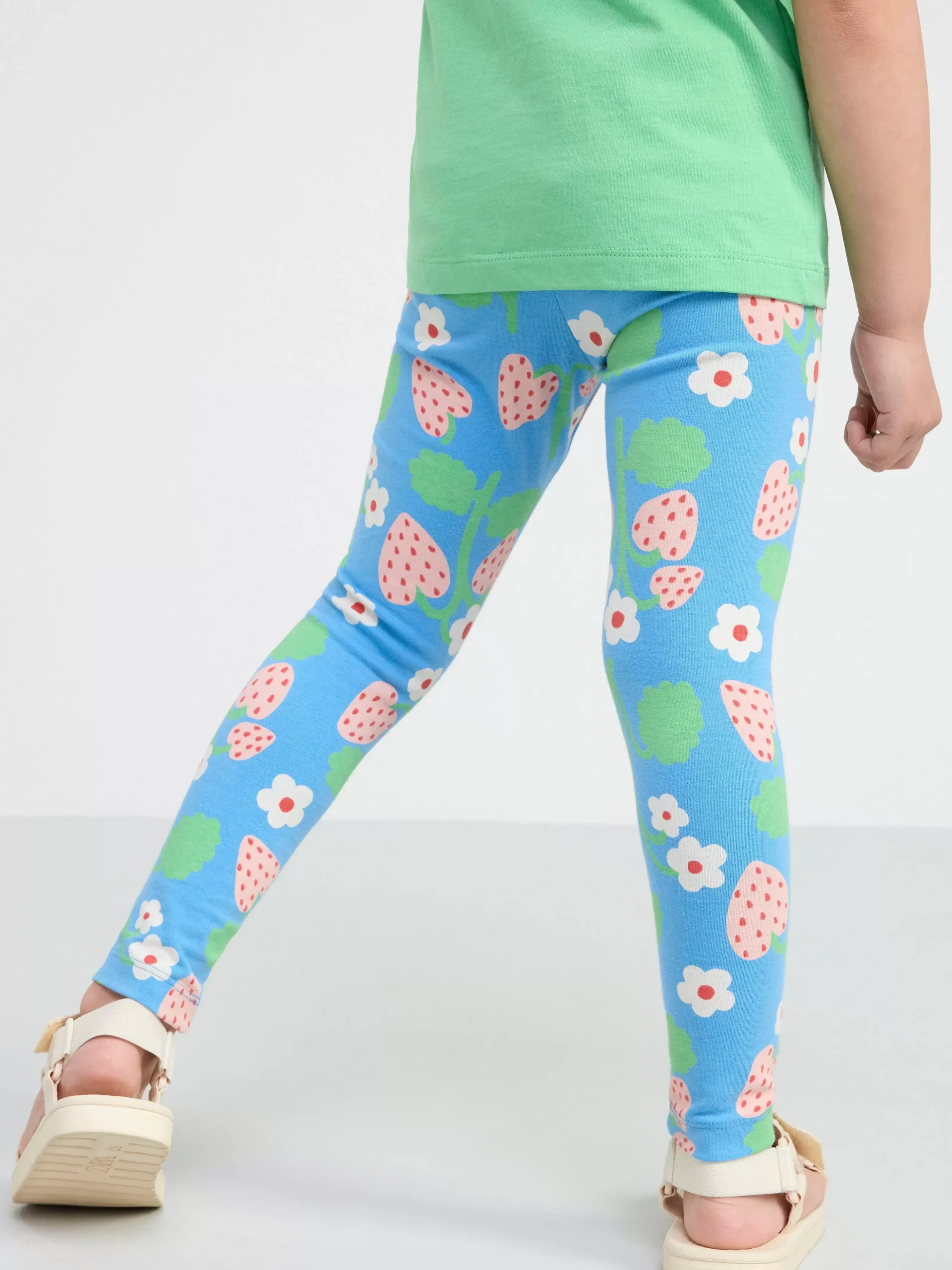 Byxor & Leggings>Lindex Leggings Med Jordgubbar Light Dusty Blue