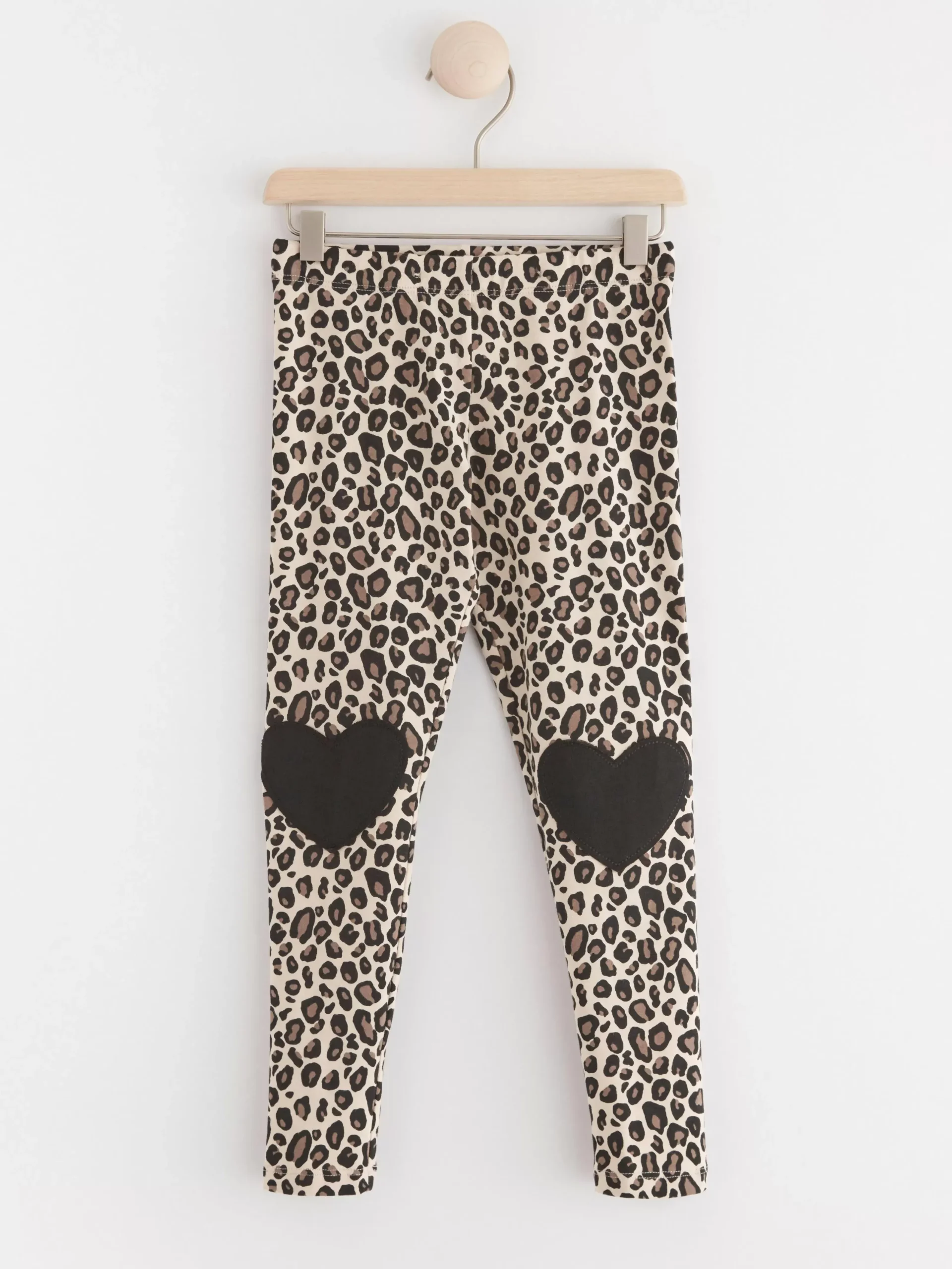 Byxor & Leggings>Lindex Leggings Med Leopardmonster Light Beige