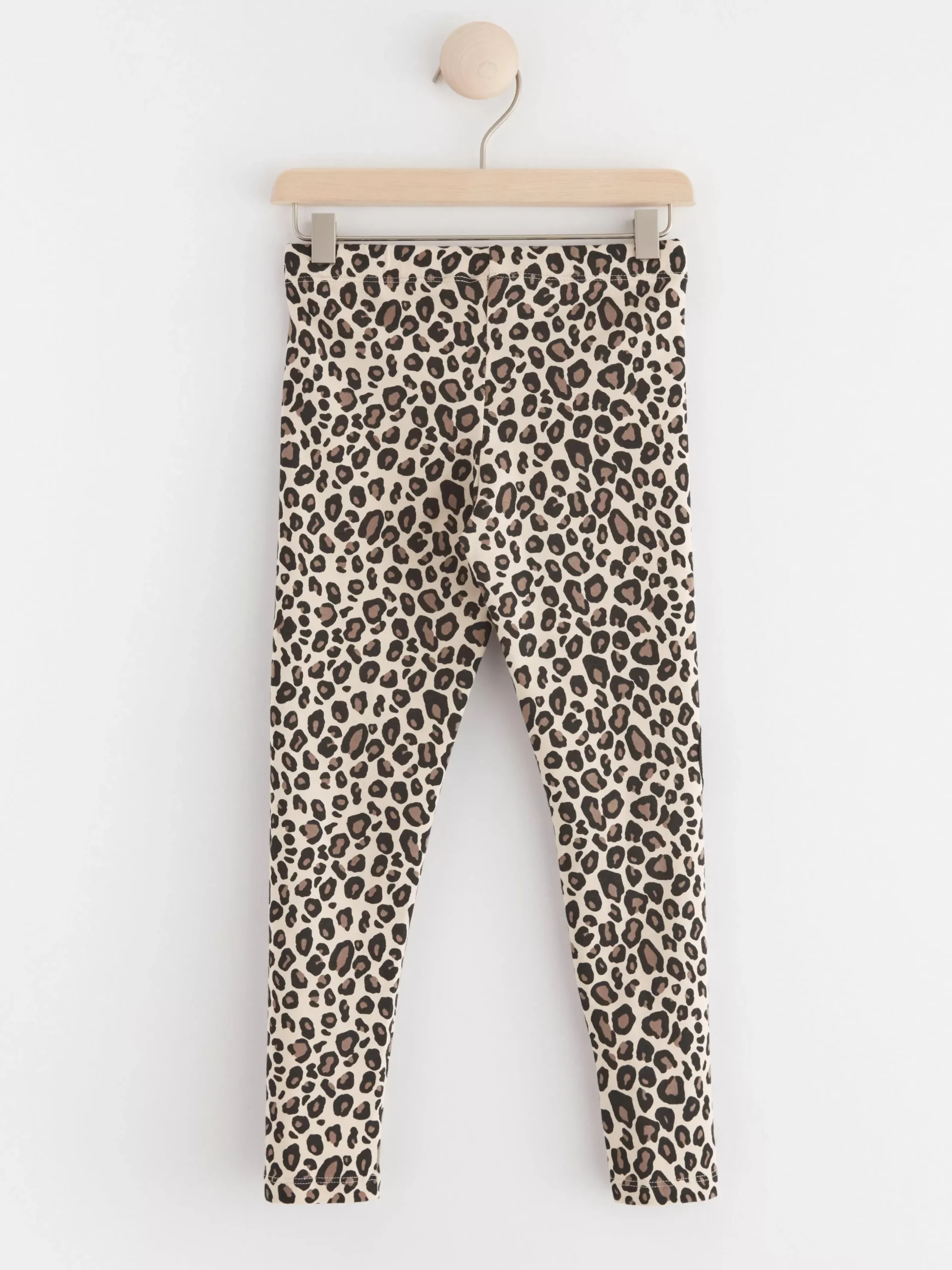 Byxor & Leggings>Lindex Leggings Med Leopardmonster Light Beige