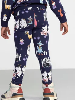 Byxor & Leggings>Lindex Leggings Med Mumin Och Borstad Insida Dark Blue
