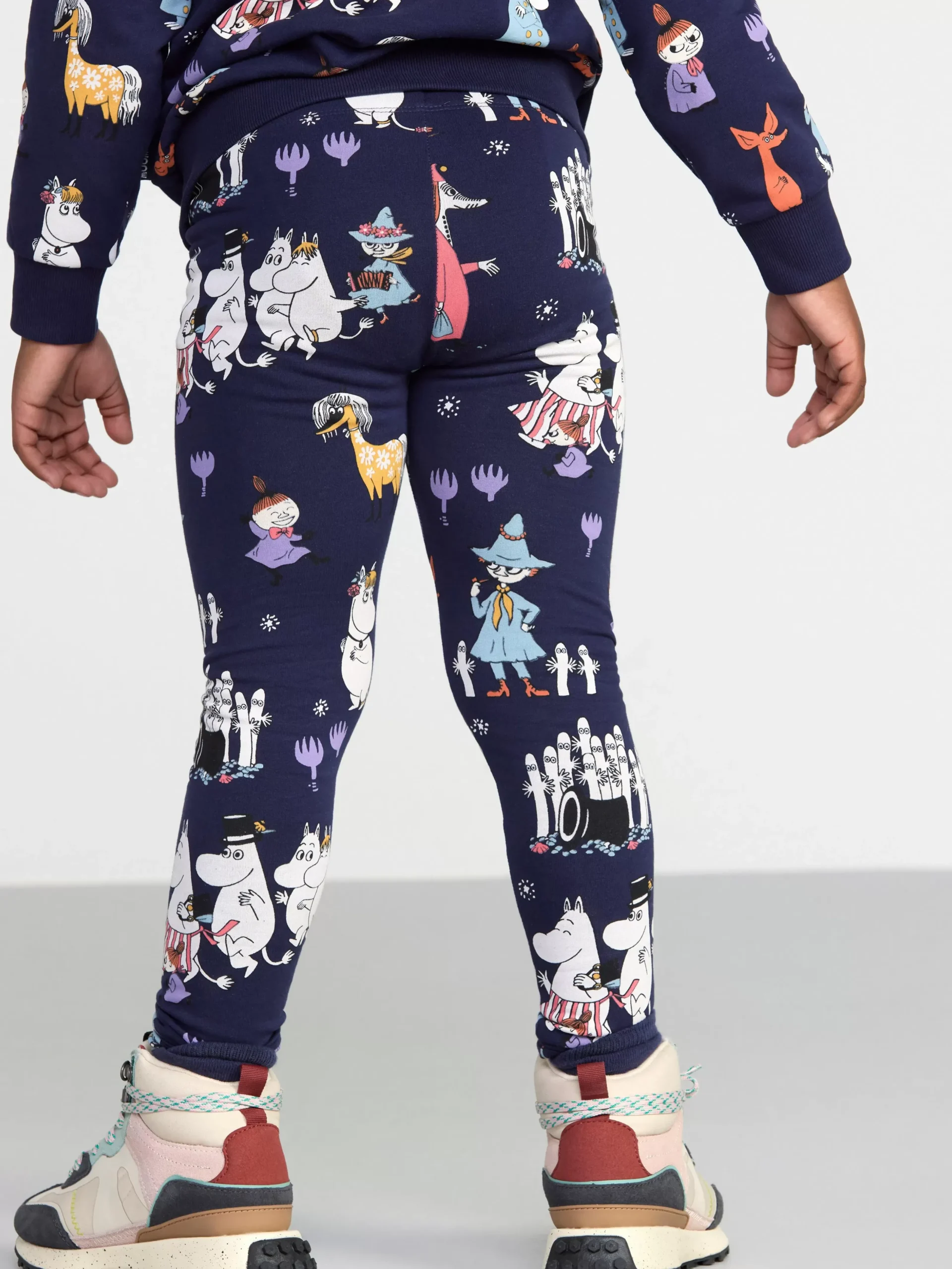 Byxor & Leggings>Lindex Leggings Med Mumin Och Borstad Insida Dark Blue