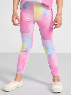 Byxor & Leggings>Lindex Leggings Med Regnbagsfarger Light Pink