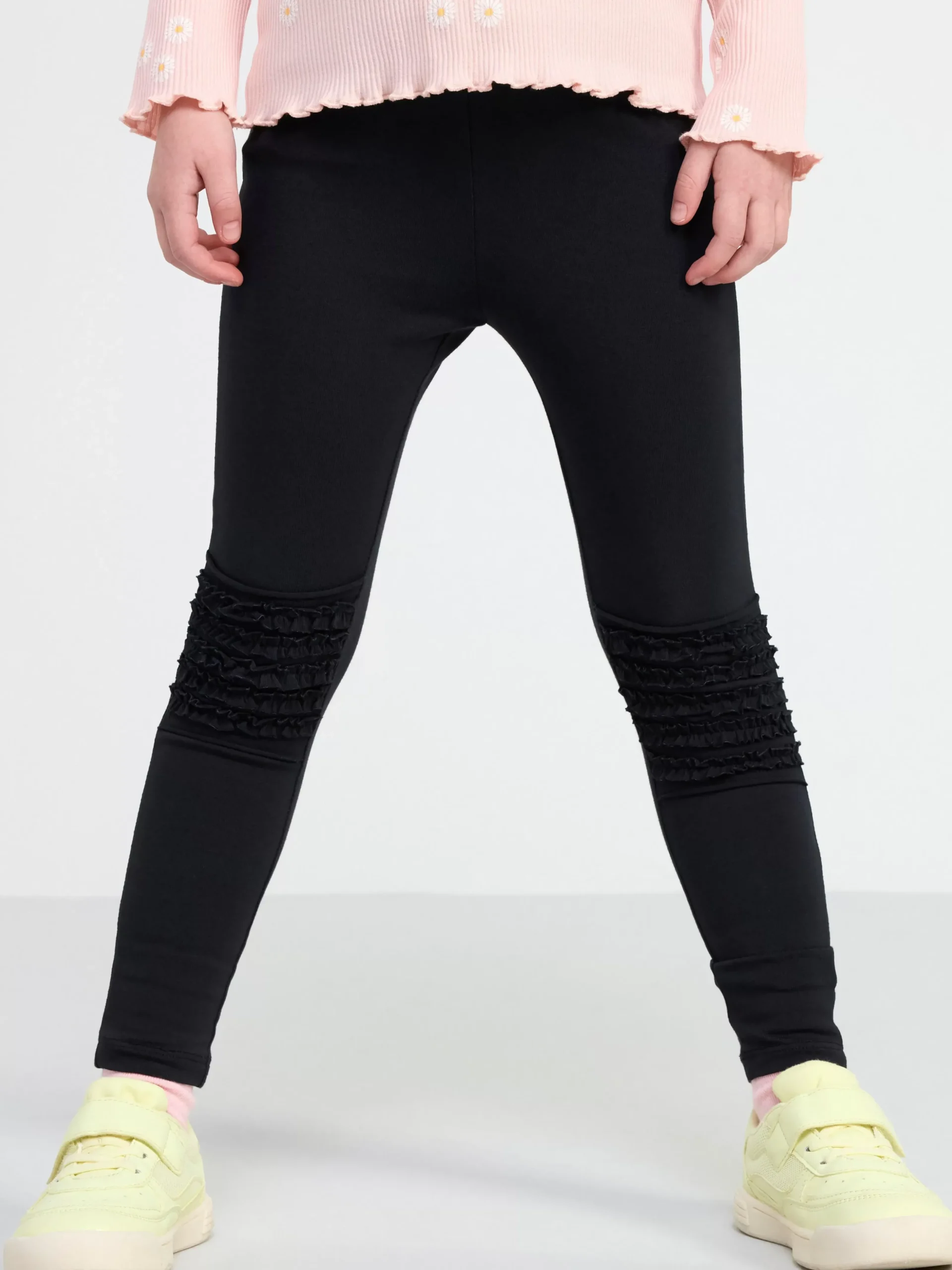 Byxor & Leggings>Lindex Leggings Med Volang Pa Knana Off Black
