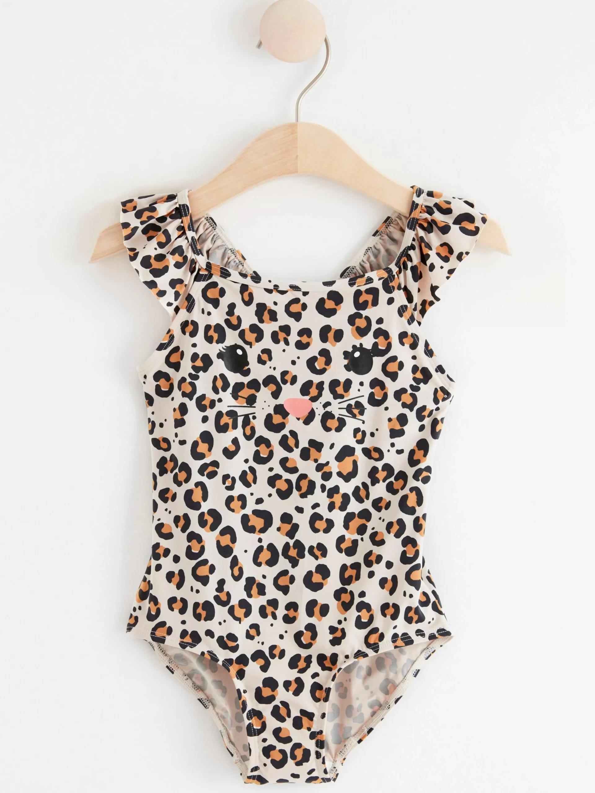 Badkläder & Uv>Lindex Leopardmonstrad Baddrakt Med Volanger White