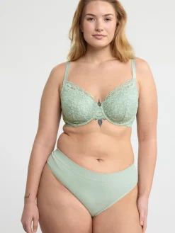 Bh>Lindex Lilja T-Shirt Bh Med Spets Light Dusty Green