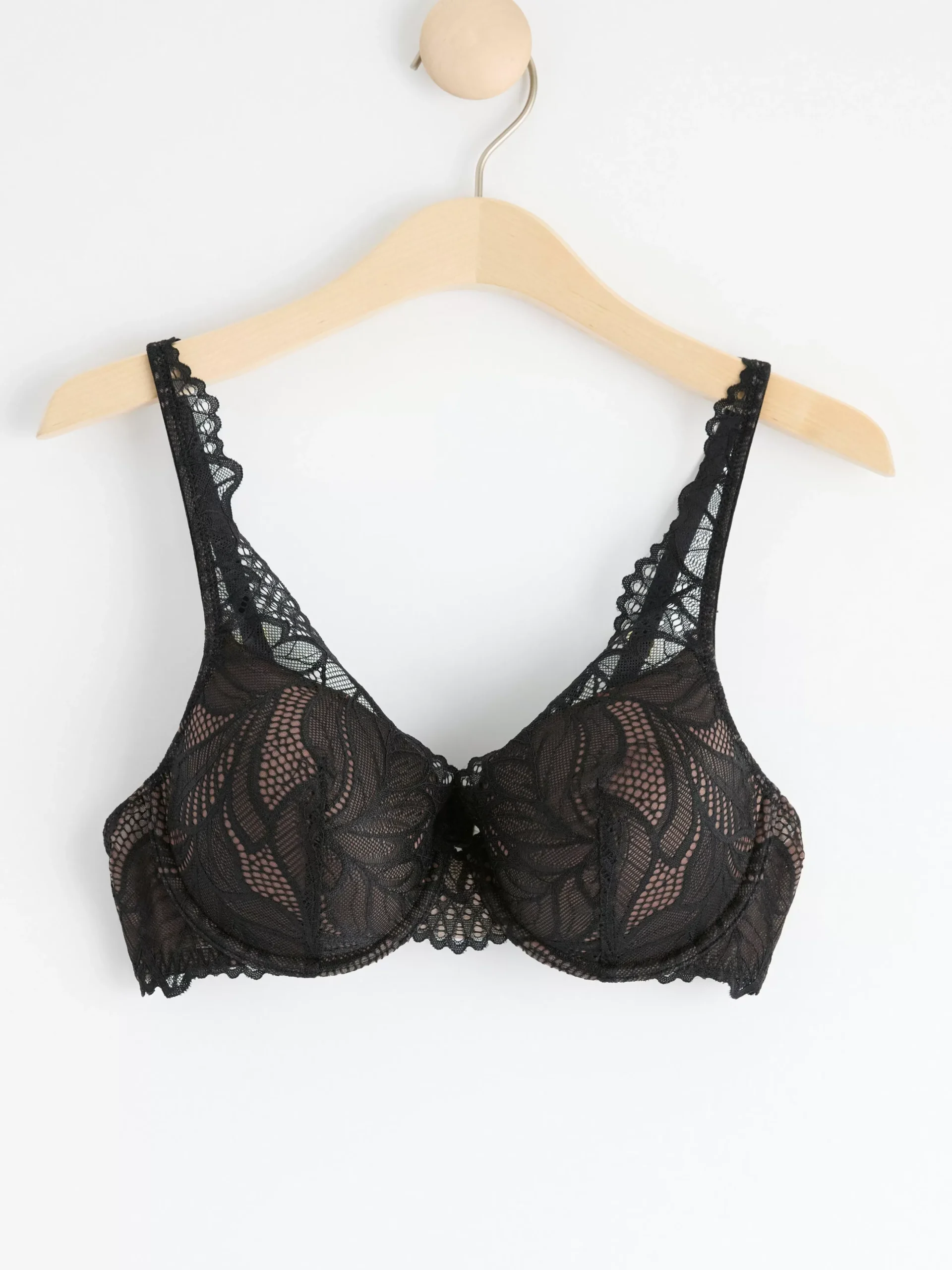 Bh>Lindex Lilja T-Shirt Bh Med Spets Black