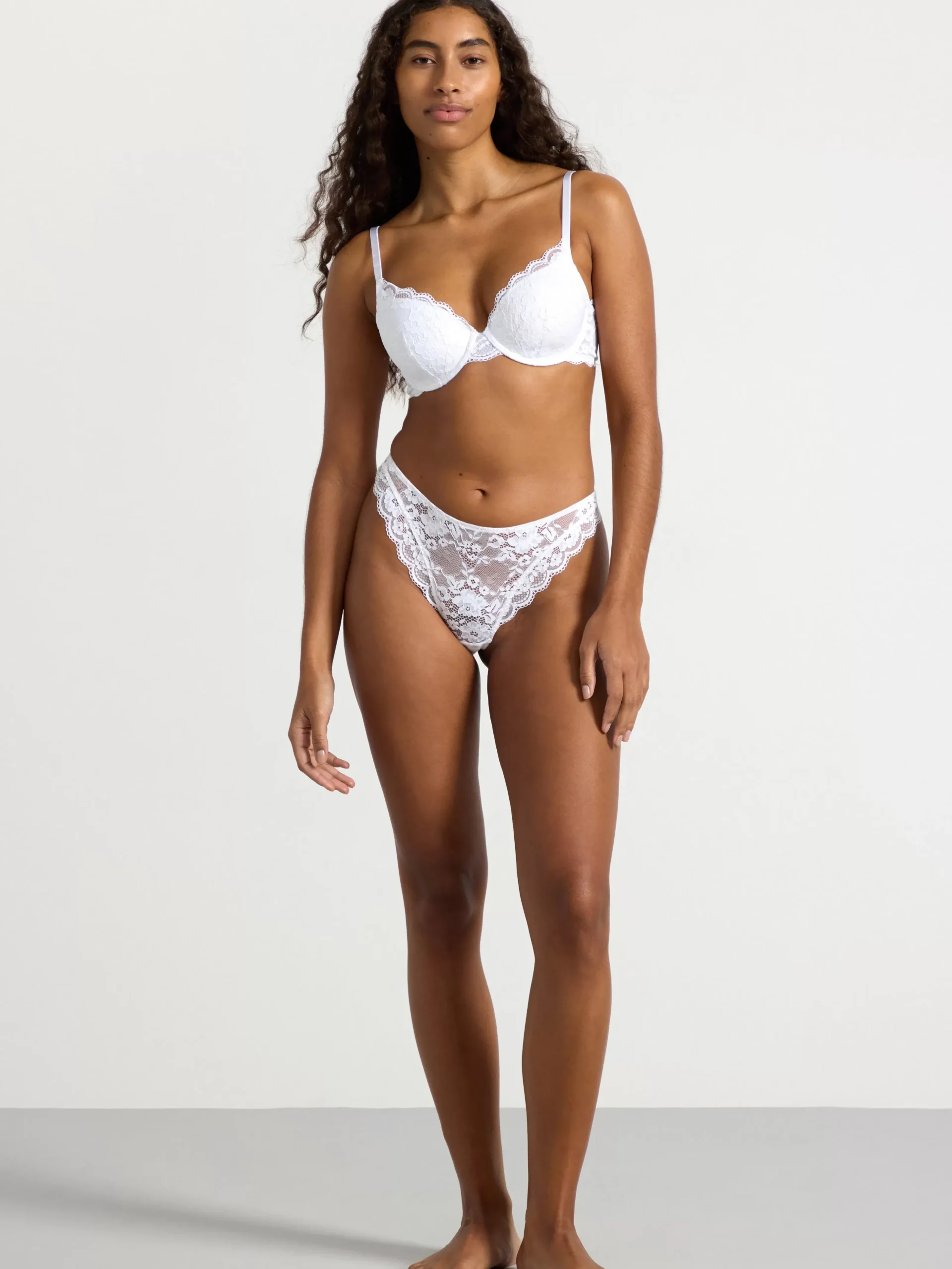 Bh>Lindex Lilja T-Shirt Bh Med Spets White