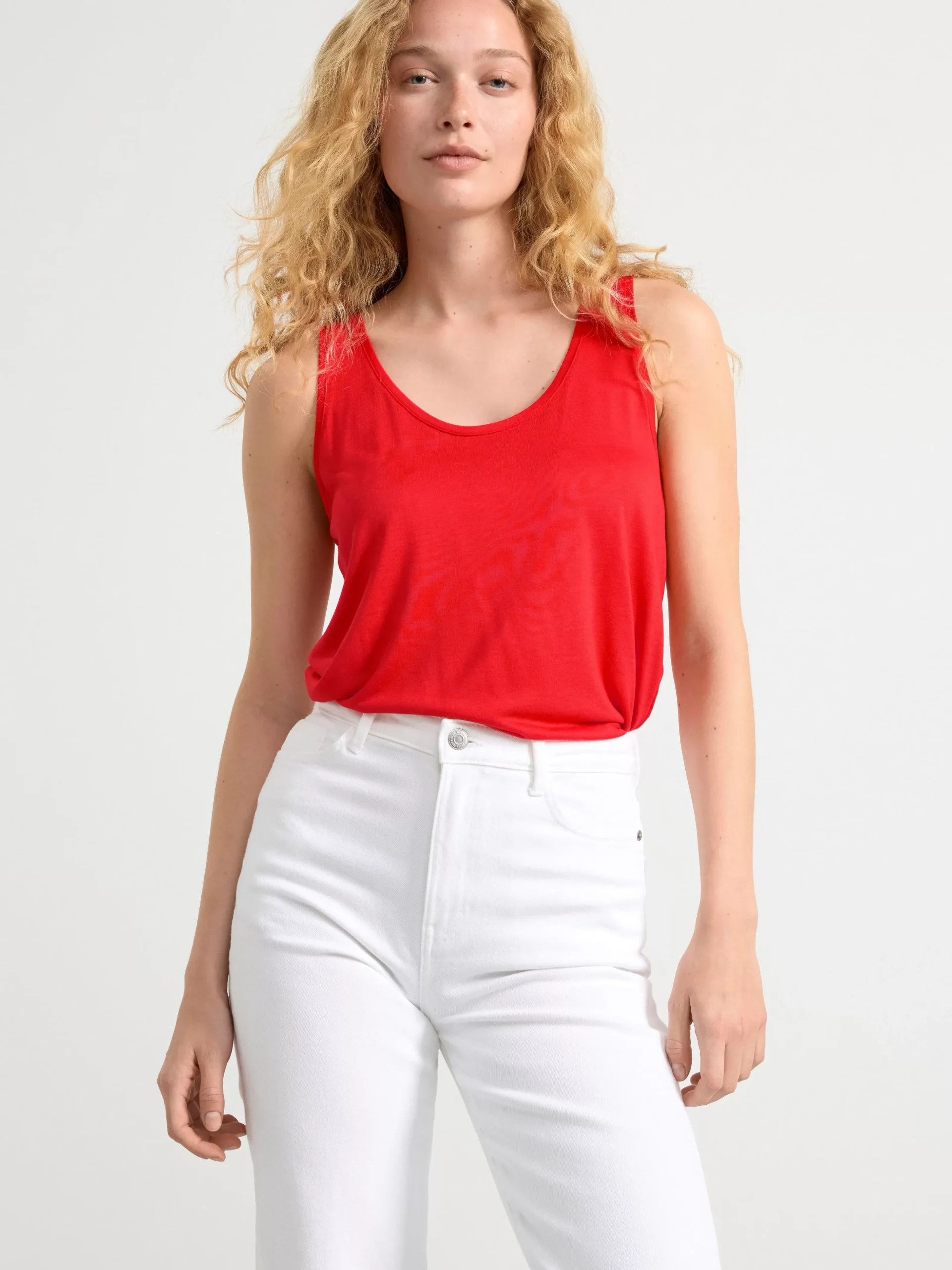Toppar & T-Shirts>Lindex Linne I Viskos Strong Red