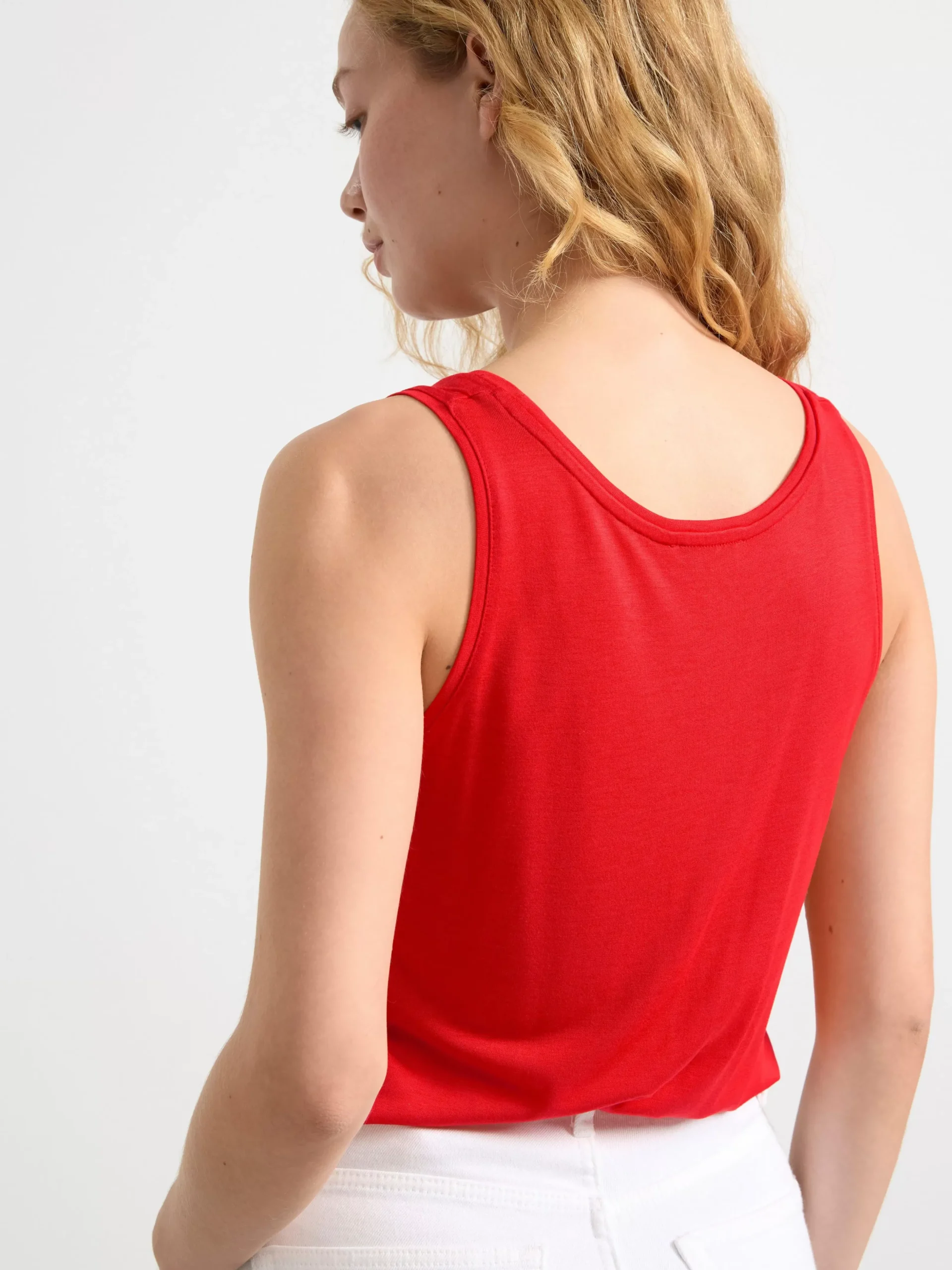 Toppar & T-Shirts>Lindex Linne I Viskos Strong Red