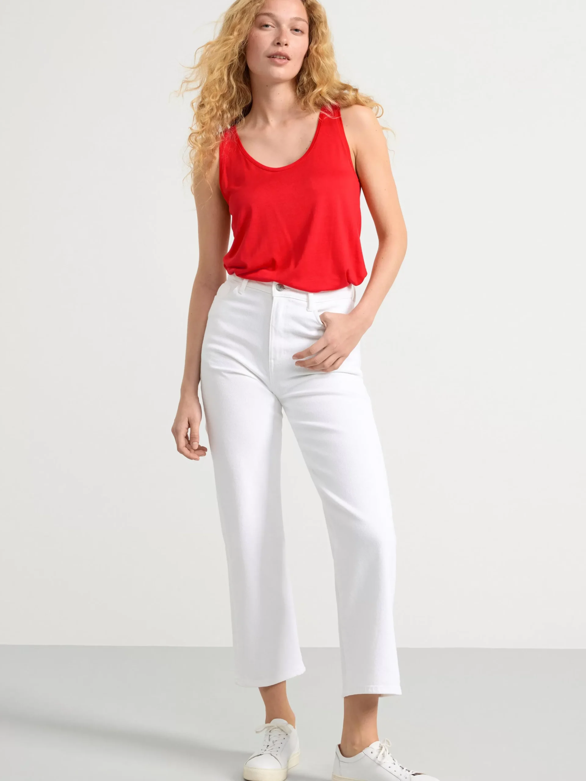 Toppar & T-Shirts>Lindex Linne I Viskos Strong Red