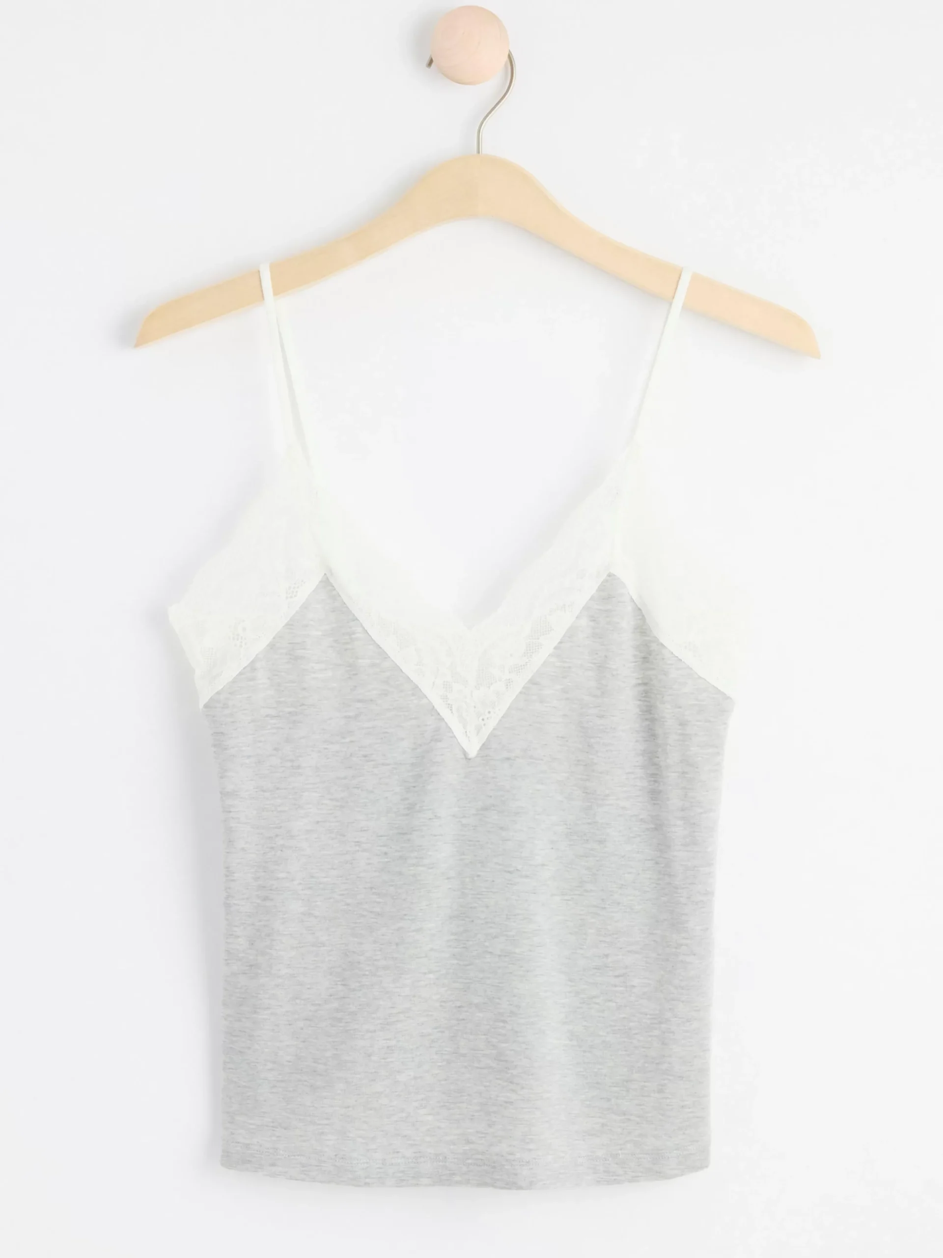 Linnen>Lindex Linne Med Spets Light Grey Melange