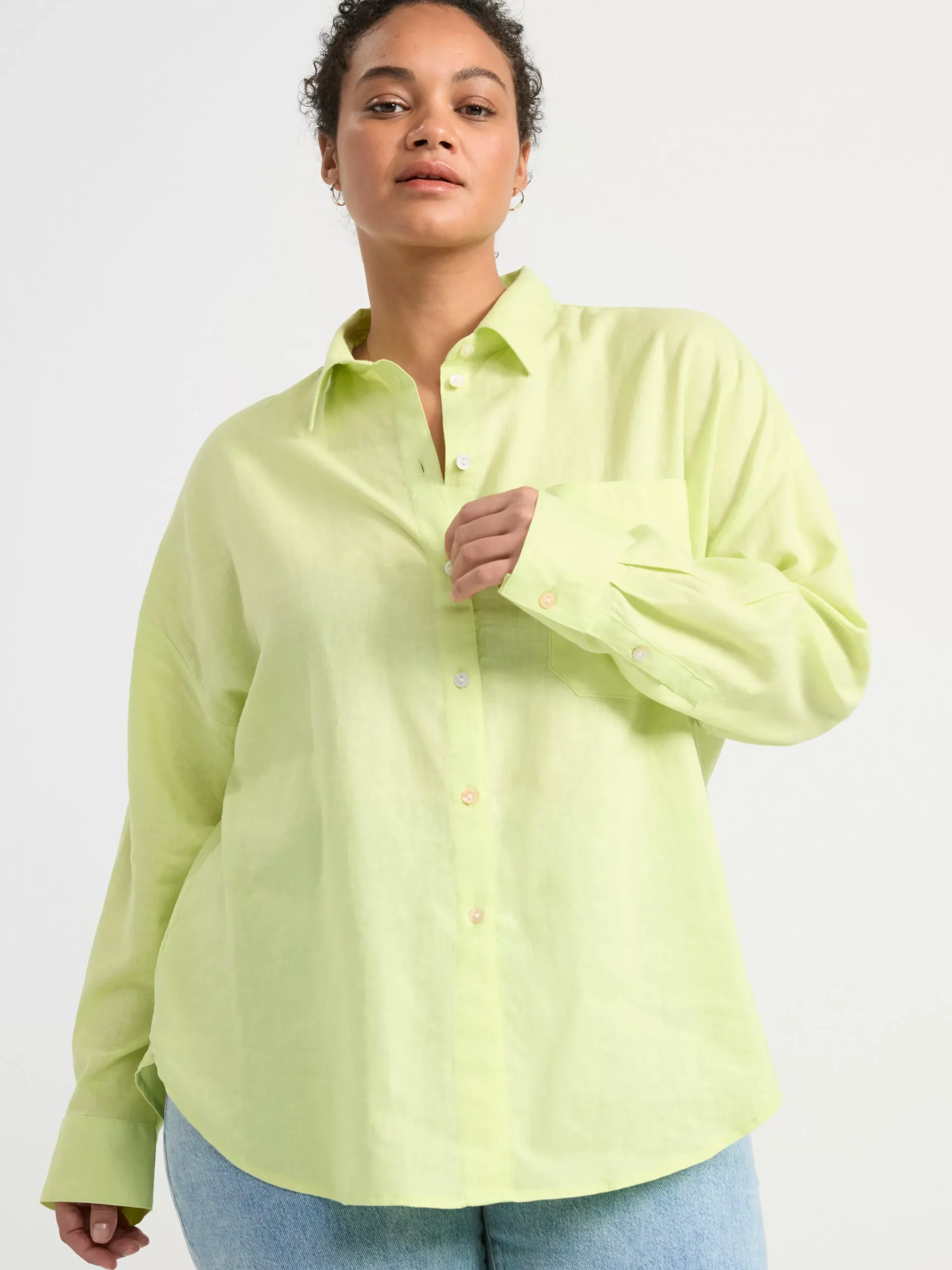 Blusar & Skjortor>Lindex Linneskjorta Light Green