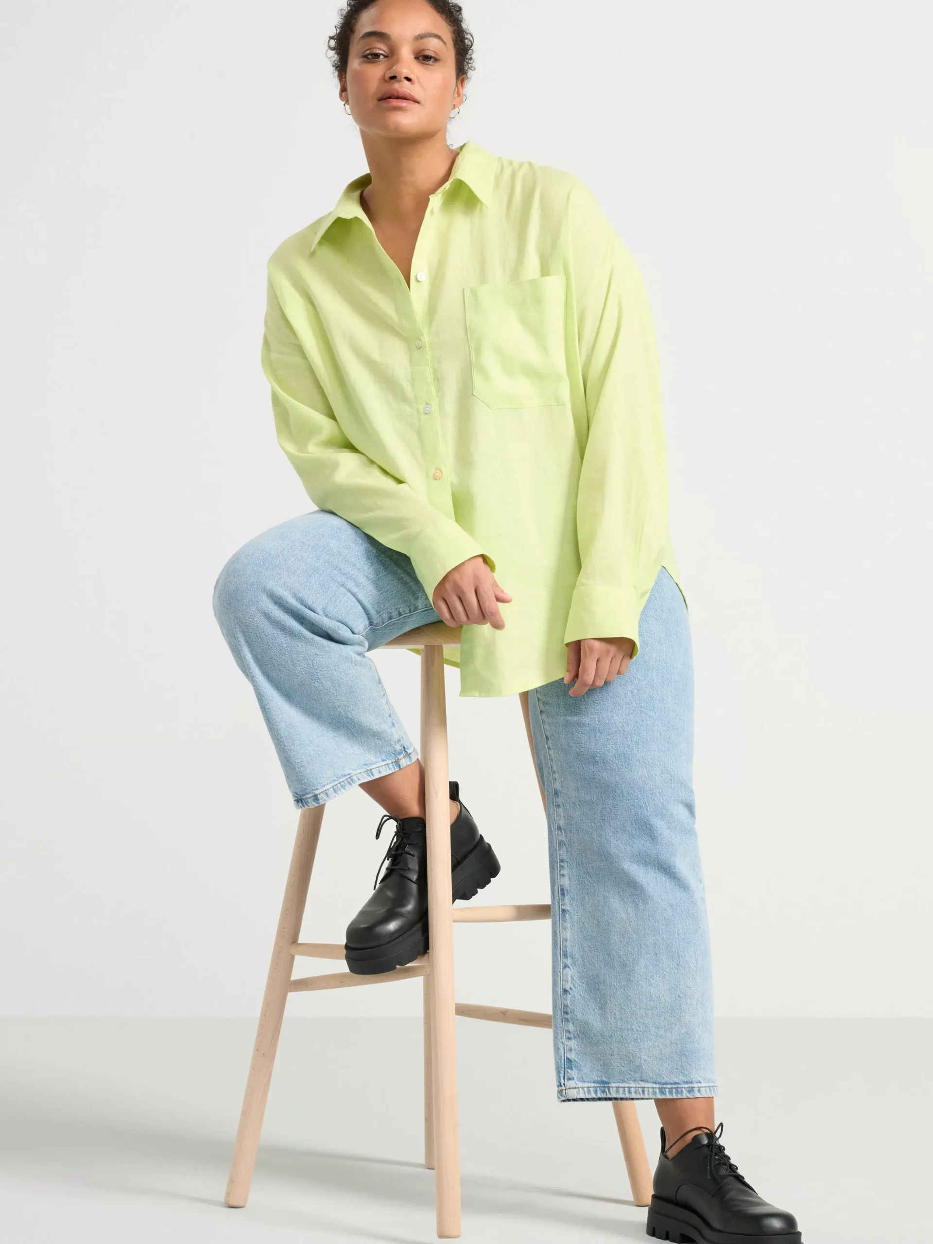Blusar & Skjortor>Lindex Linneskjorta Light Green