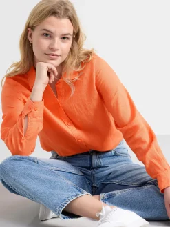 Blusar & Skjortor>Lindex Linneskjorta Light Orange