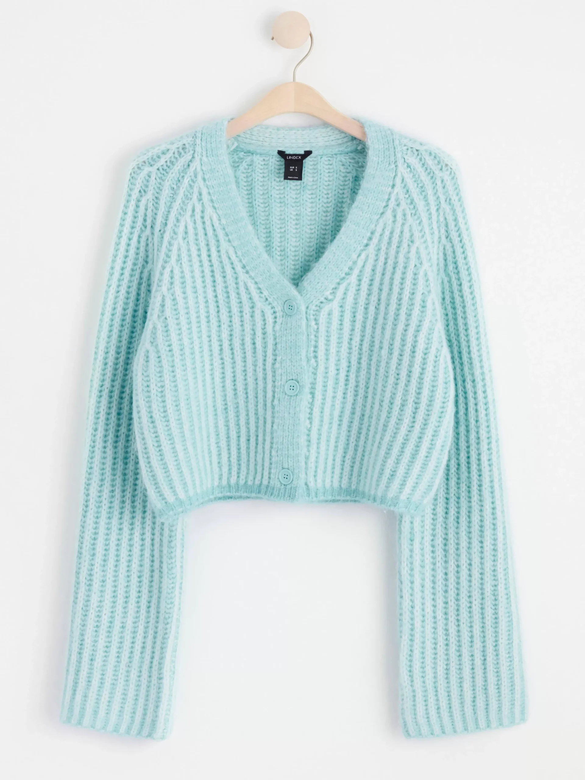 Tröjor & Cardigans>Lindex Lost Stickad Cardigan Light Blue