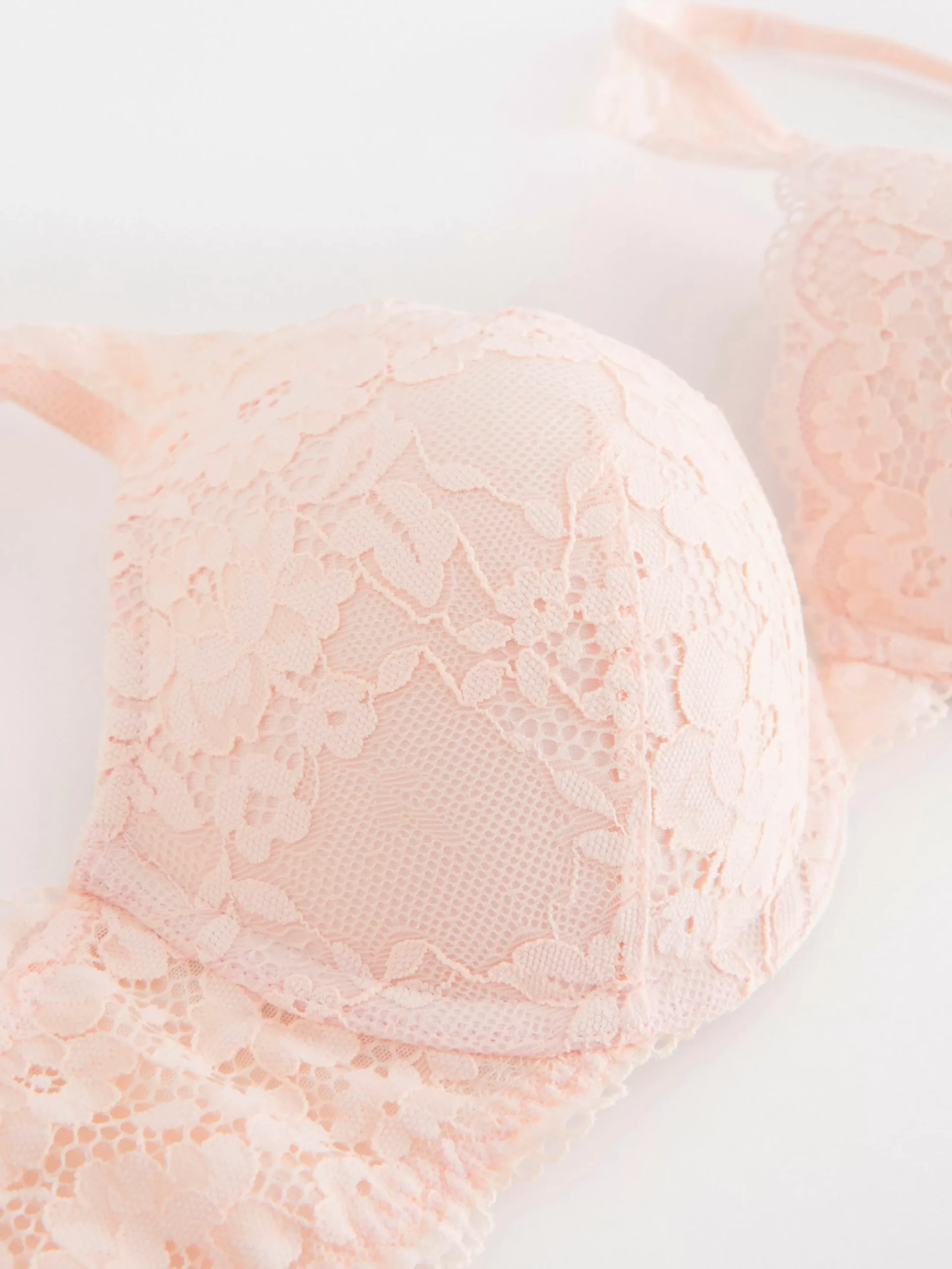 Bh>Lindex Malva Push-Up Bh Med Spets Lt Pink