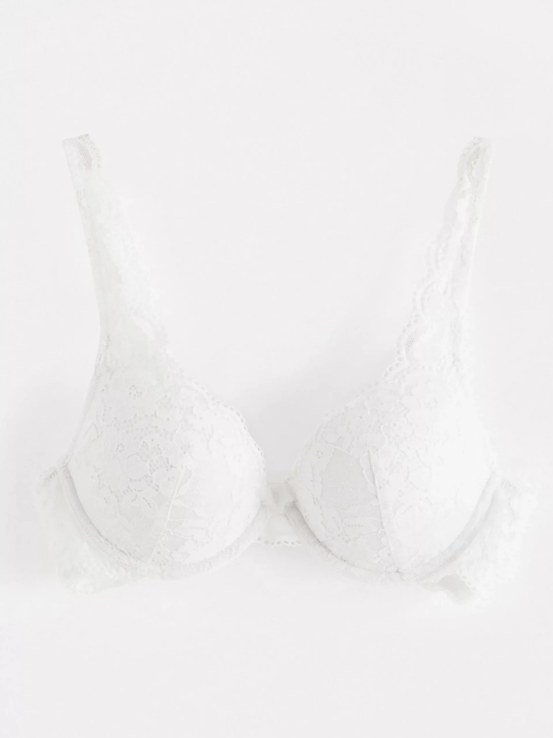 Bh>Lindex Malva Push-Up Bh Med Spets White