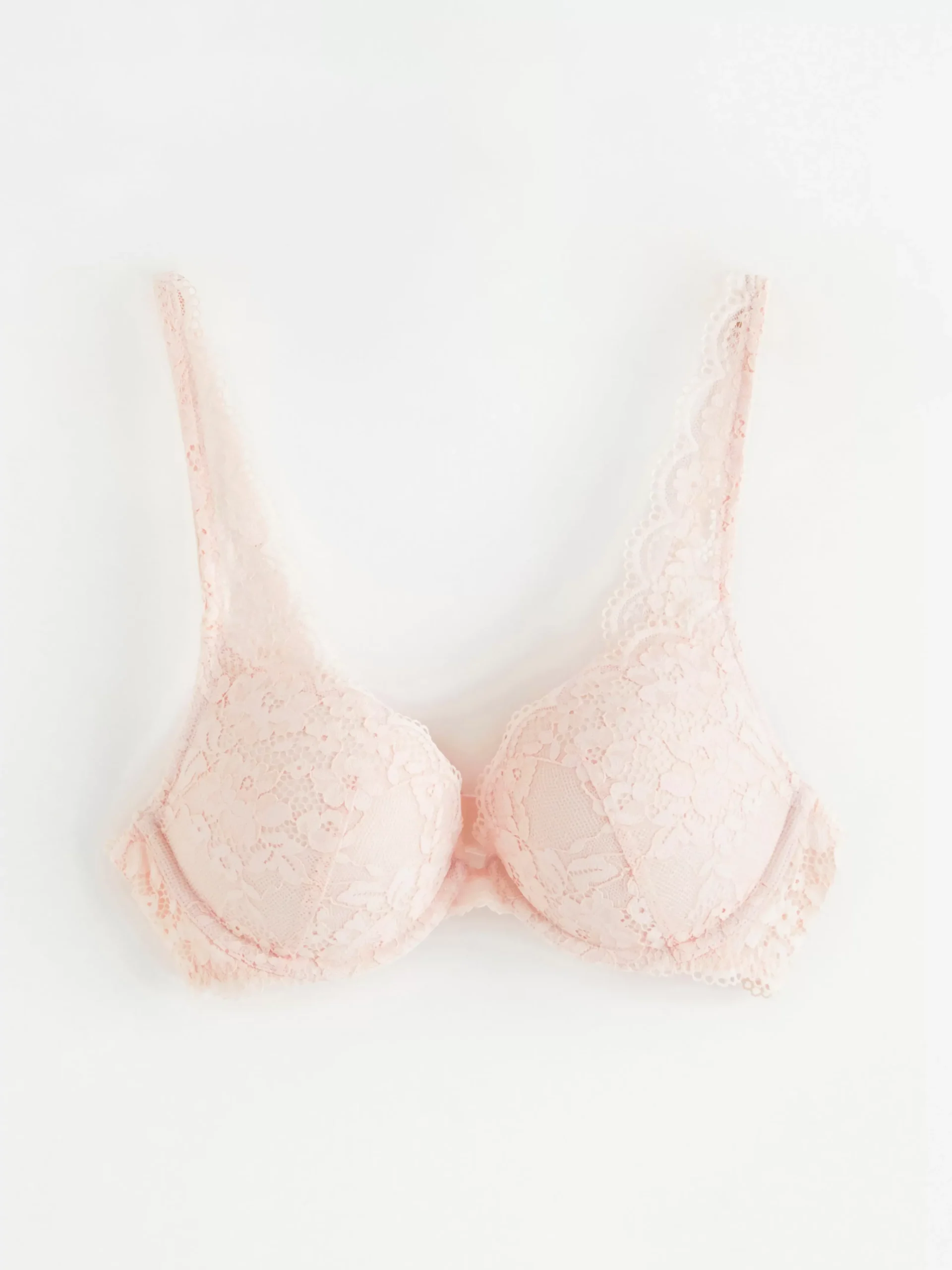 Bh>Lindex Malva Push-Up Bh Med Spets Lt Pink