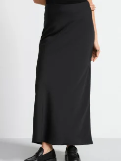 Kjolar>Lindex Maxikjol I Satin Black