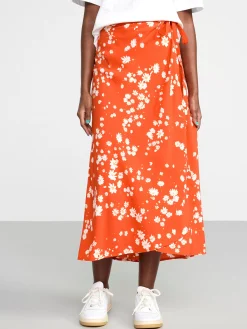 Kjolar>Lindex Midikjol I Omlottmodell Orange