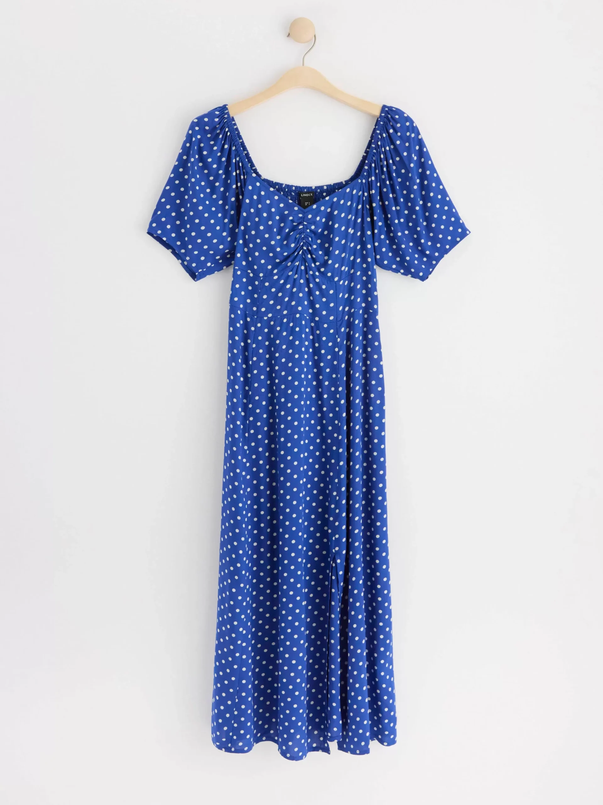 Klänningar>Lindex Midiklanning Med Puffarm Blue