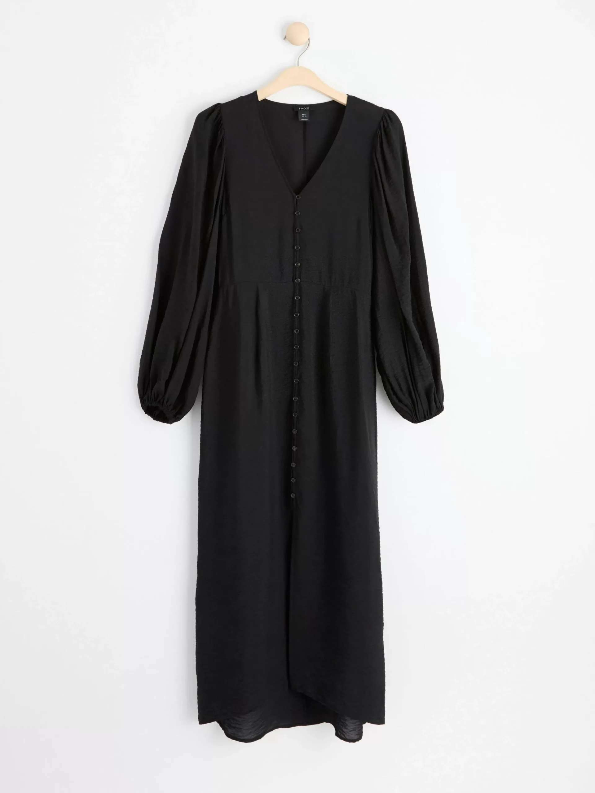 Klänningar>Lindex Midiklanning Med Puffarm Black