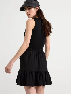 Kjolar>Lindex Minikjol Med Volanger Black